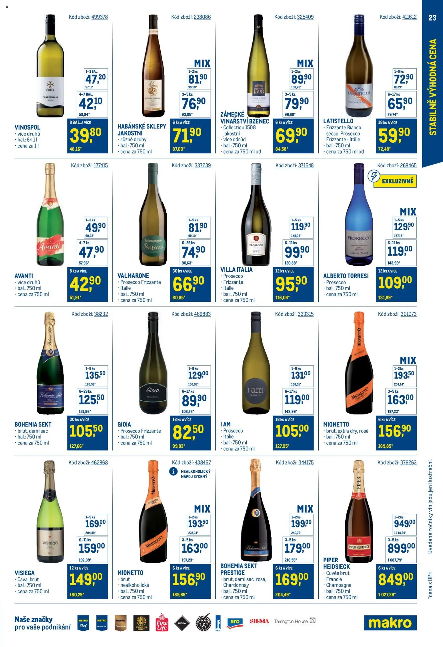 Makro leták - Stabilně výhodná cena od 18.05.2026 | Strana: 23 | Produkty: Frizzante, Mionetto, Sekt, Champagne