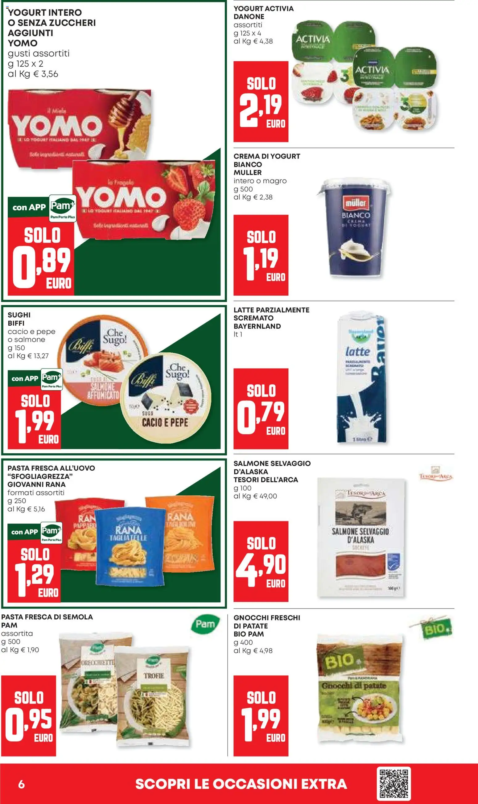 Volantino PAM del 08/10/2026 | Pagina: 6 | Prodotti: Crema, Yogurt bianco, Semola, Orecchiette