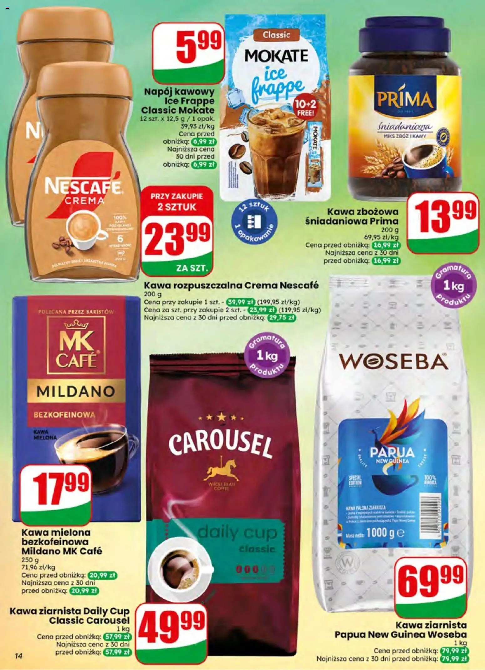 Dino gazetka od 01.07.2026 | Strona: 14 | Produkty: Nescafe, Kawa ziarnista, Kawa rozpuszczalna, Kawa