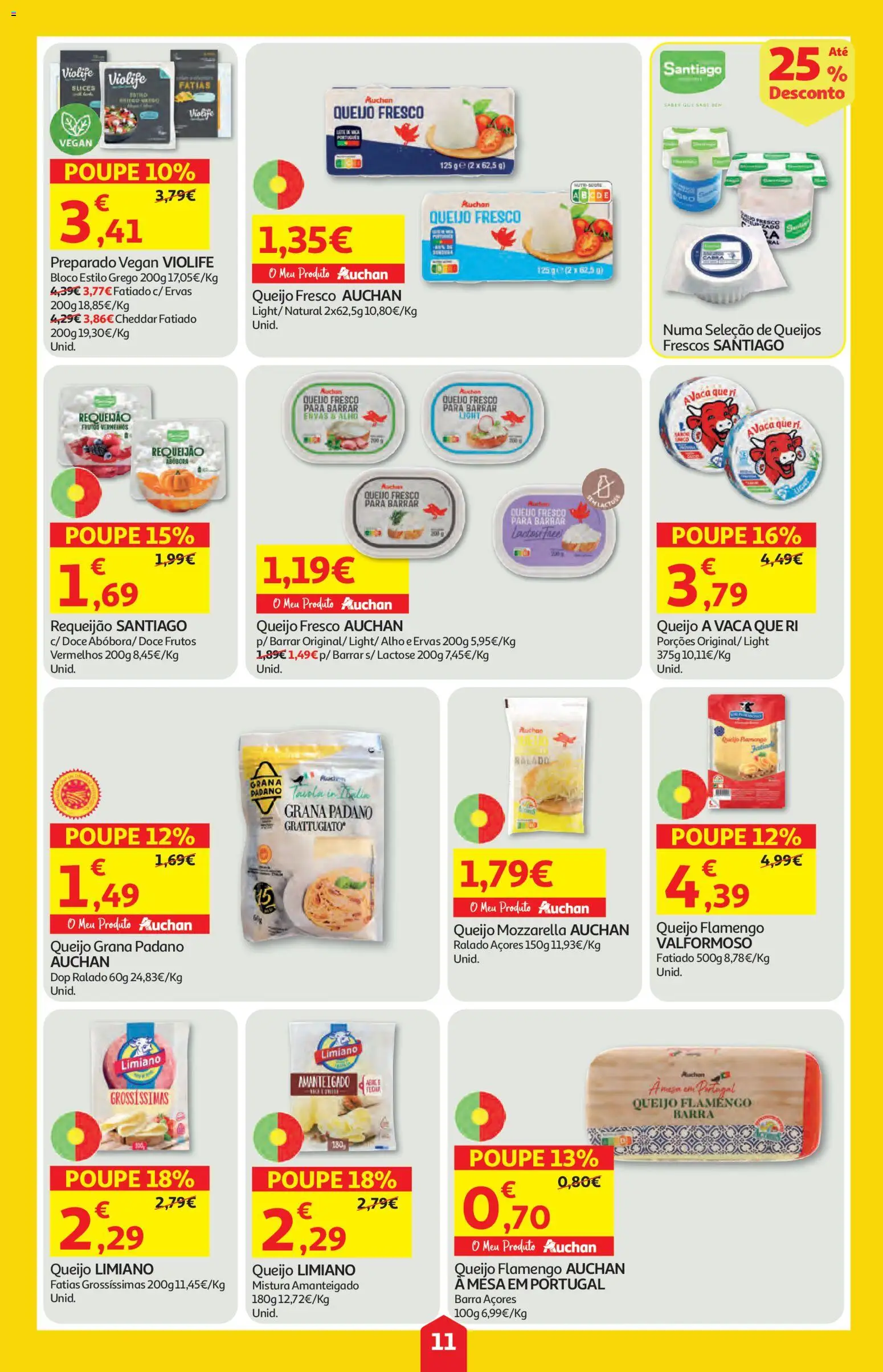 Auchan folheto │ válido de 11.06.2026 | Página: 11 | Produtos: Mesa, Queijo, Requeijão, Cheddar