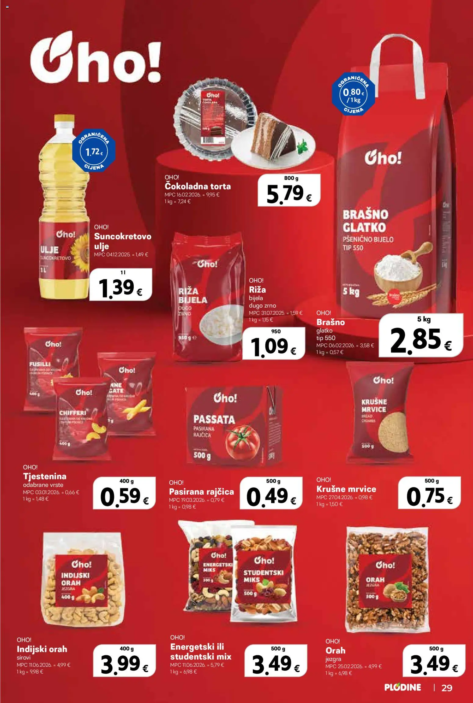 Plodine katalog | vrijedi od 06.08.2026 | Stranica: 29 | Proizvodi: Pasirana rajčica, Ulje, Pasta, Rajčica