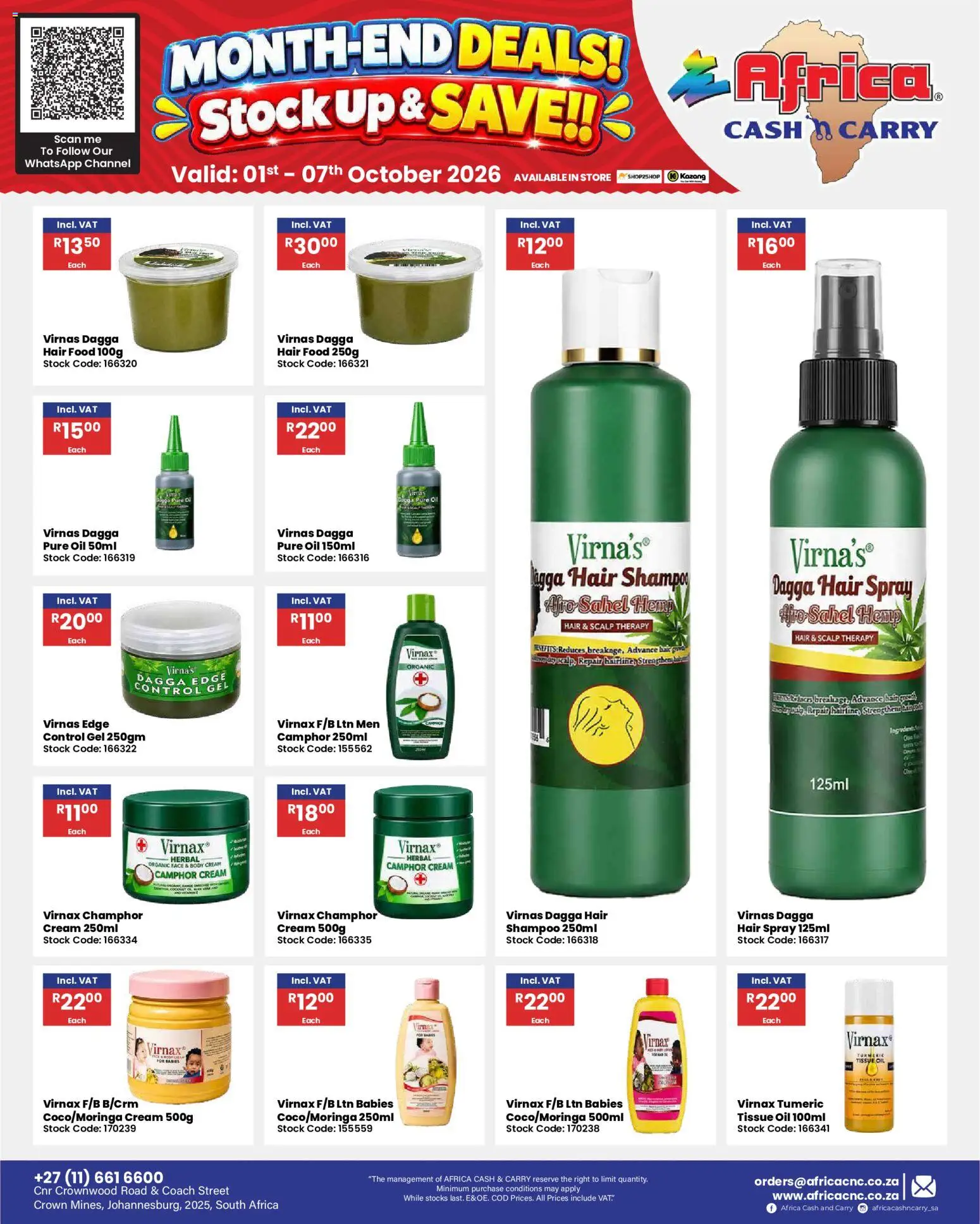 New Africa Cash & Carry catalogue – valid from 01/10/2026 | Page: 69 | Products: Tissue oil, Shampoo, Hair spray, Cream