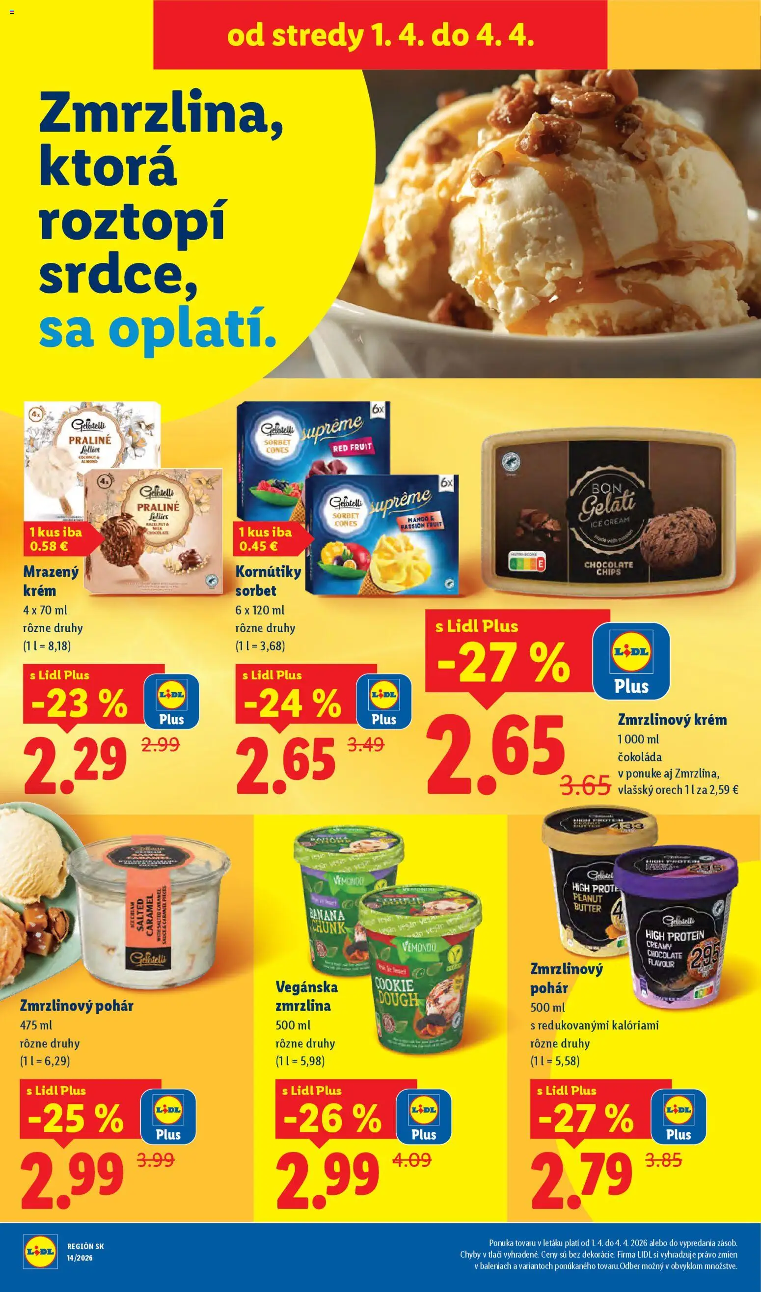 Nové Lidl akcie – leták je platný od 30.03.2026 | Strana: 87 | Produkty: Protein, Zmrzlina, Krém, Mango
