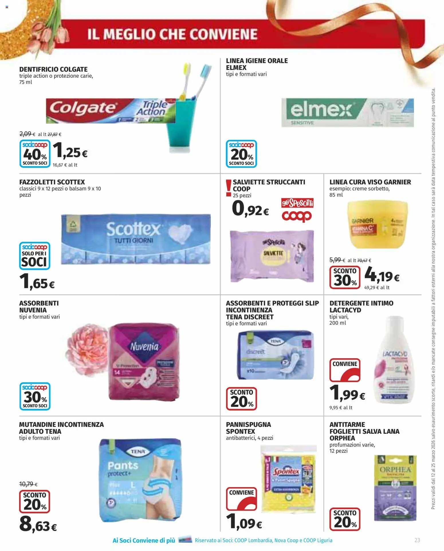 Volantino COOP del 12.03.2026 | Pagina: 23 | Prodotti: Detergente intimo, Fazzoletti, Intimo, Mutandine