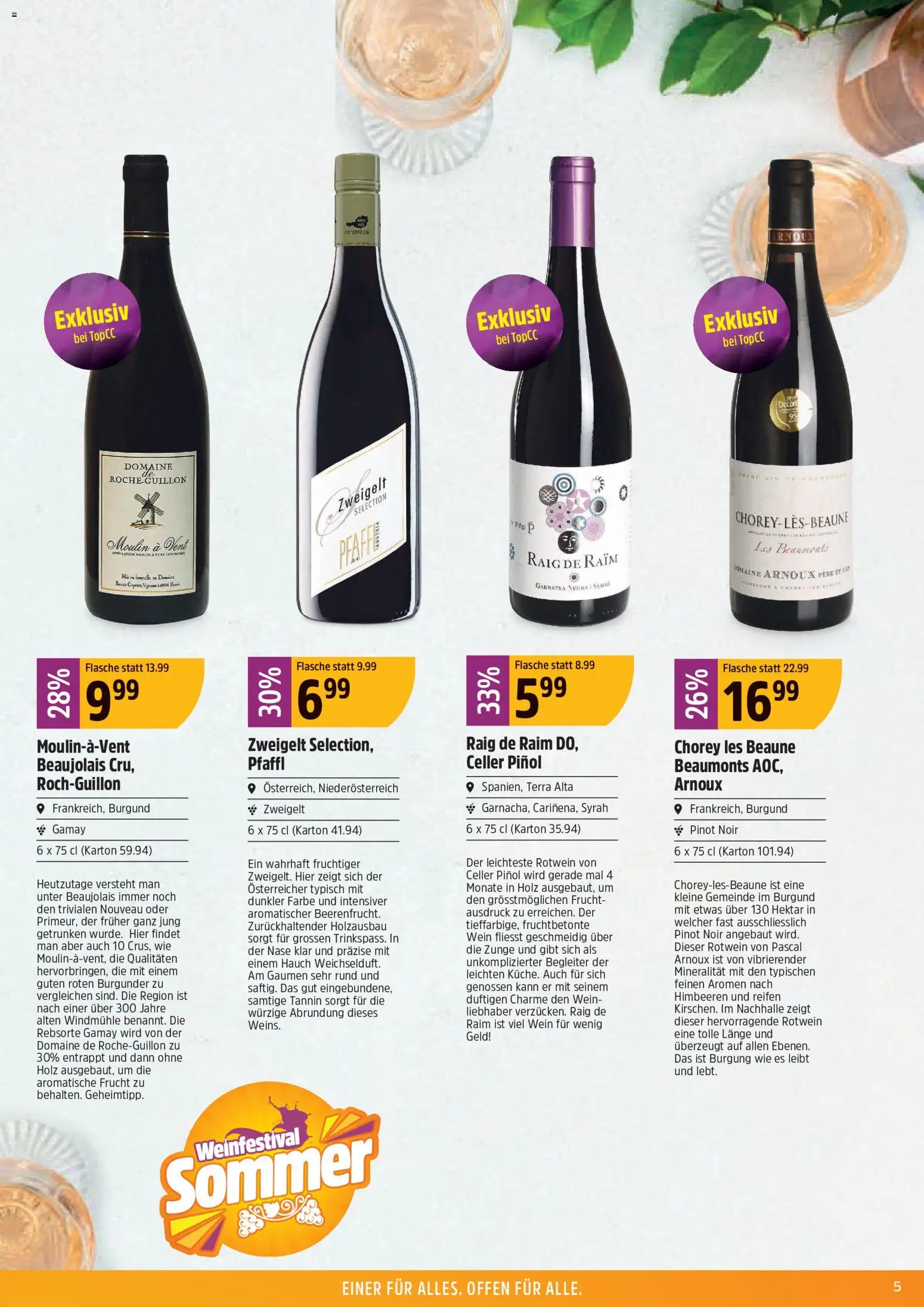 TopCC aktionen Sommer Weinfestival – gültig ab 22.06.2026 | Seite: 5 | Produkte: Rotwein, Wein