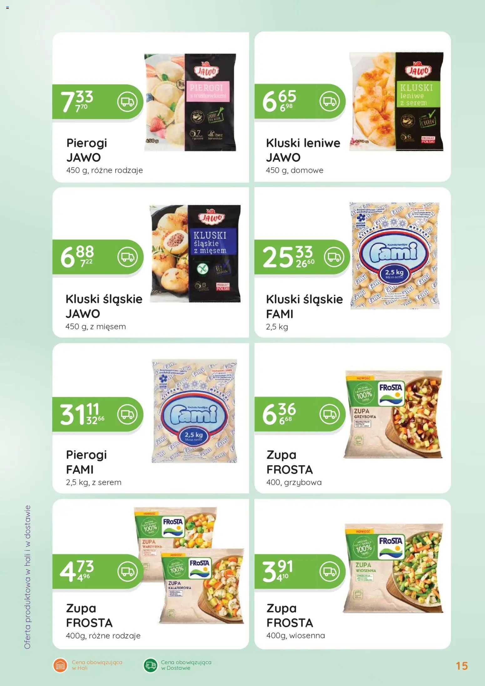 Eurocash gazetka - Oferta Handlowa od 04.05.2026 | Strona: 15 | Produkty: Pierogi, Kluski leniwe, Kluski śląskie, Zupa