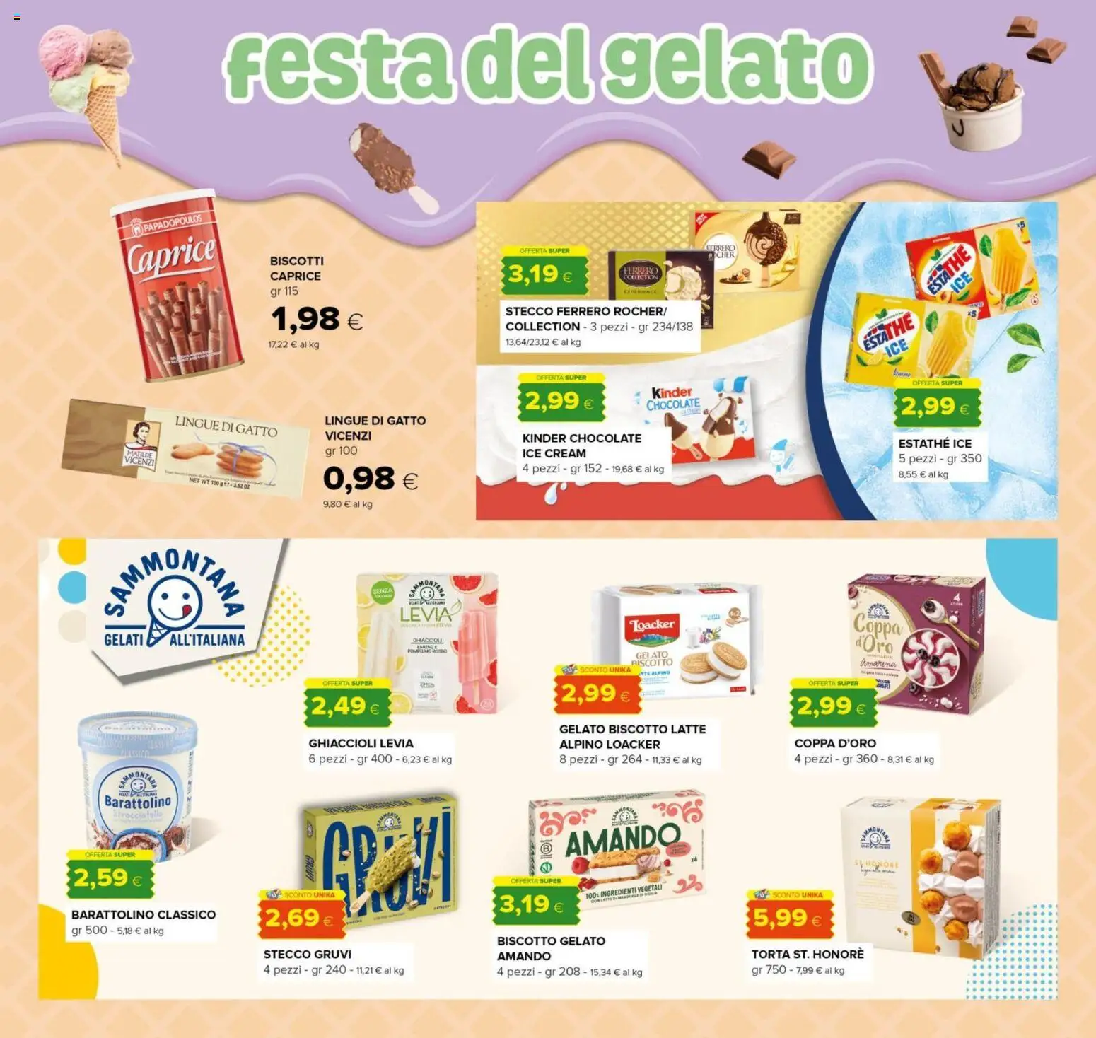 Volantino Oasi del 29/07/2026 | Pagina: 16 | Prodotti: Ghiaccioli, Biscotti, Latte, Amarena