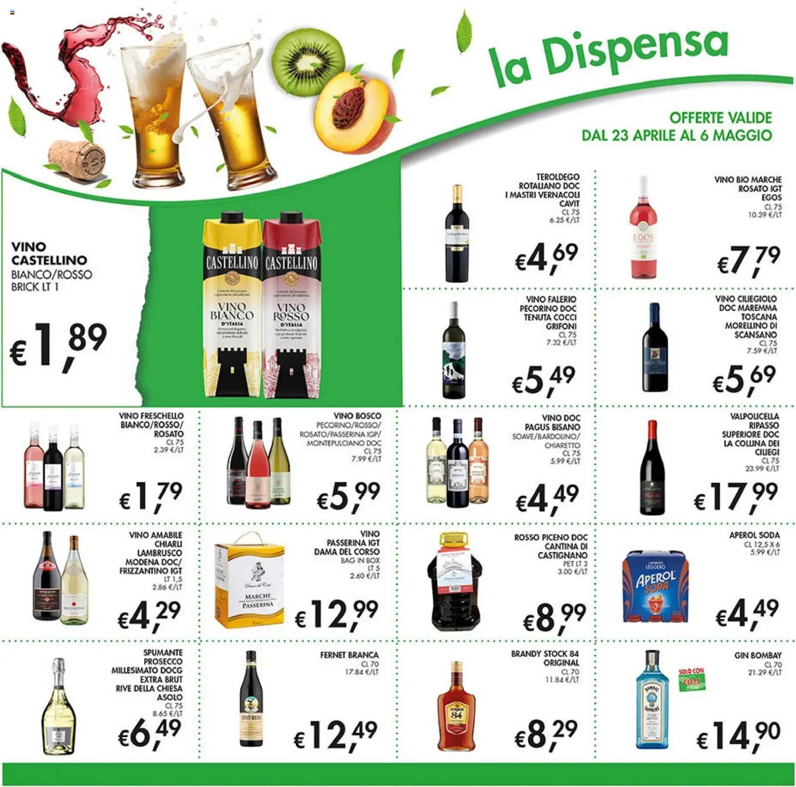 Volantino Coal del 23.04.2026 | Pagina: 16 | Prodotti: Gin, Prosecco, Aperol, Pecorino
