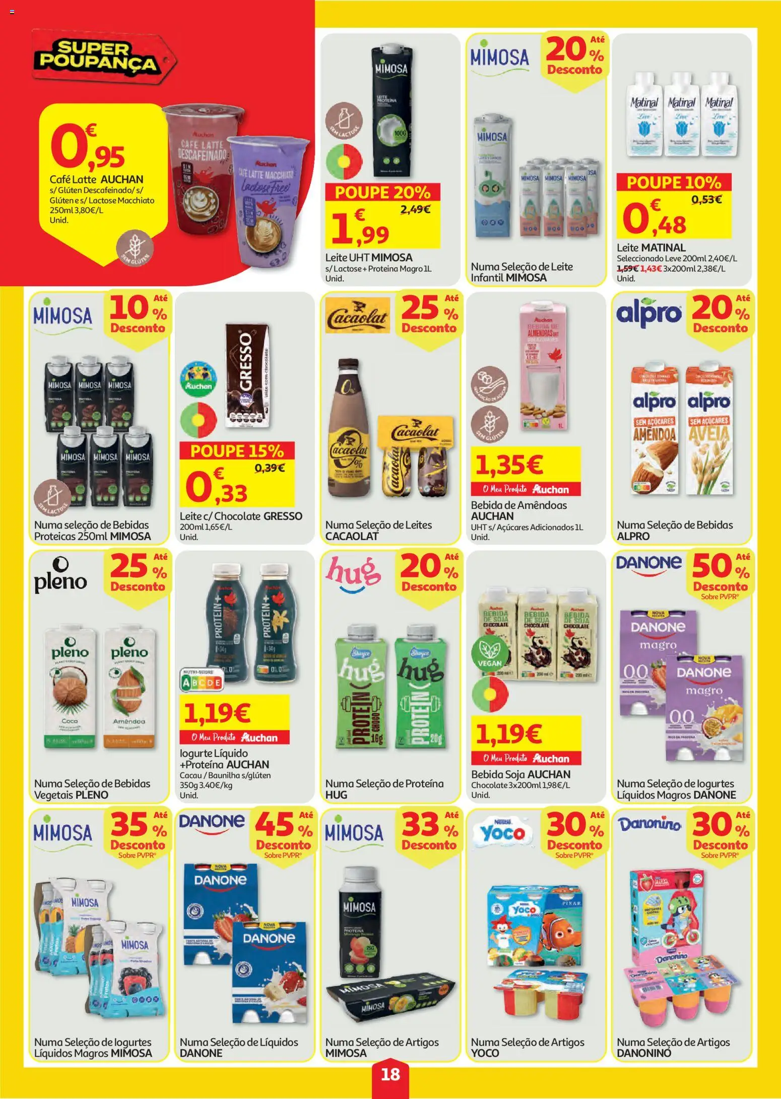 Auchan folheto │ válido de 06/08/2026 | Página: 18 | Produtos: Soja, Café, Chocolate, Proteina