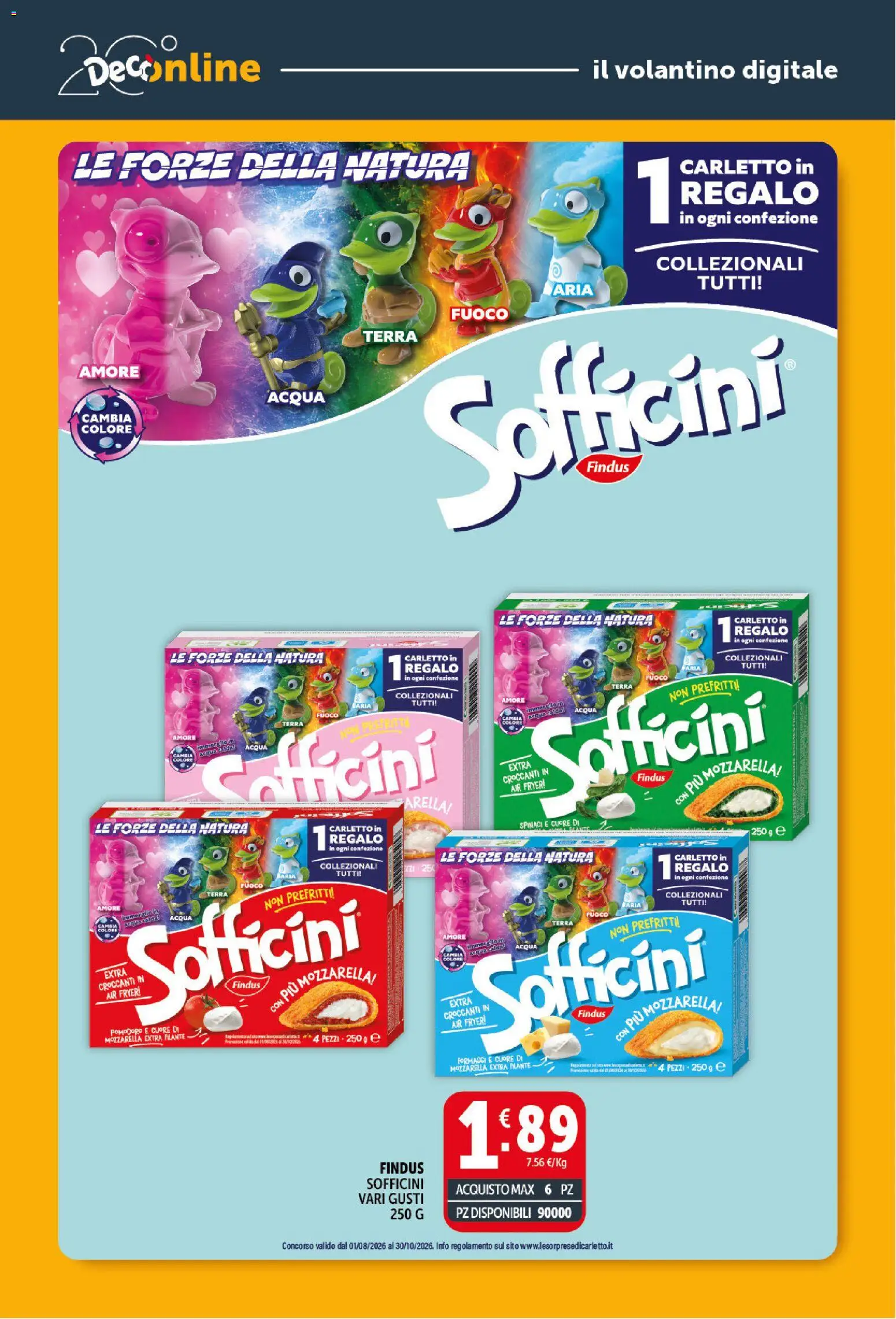 Volantino Decò del 01/09/2026 | Pagina: 25 | Prodotti: Acqua, Mozzarella, Spinaci, Terra