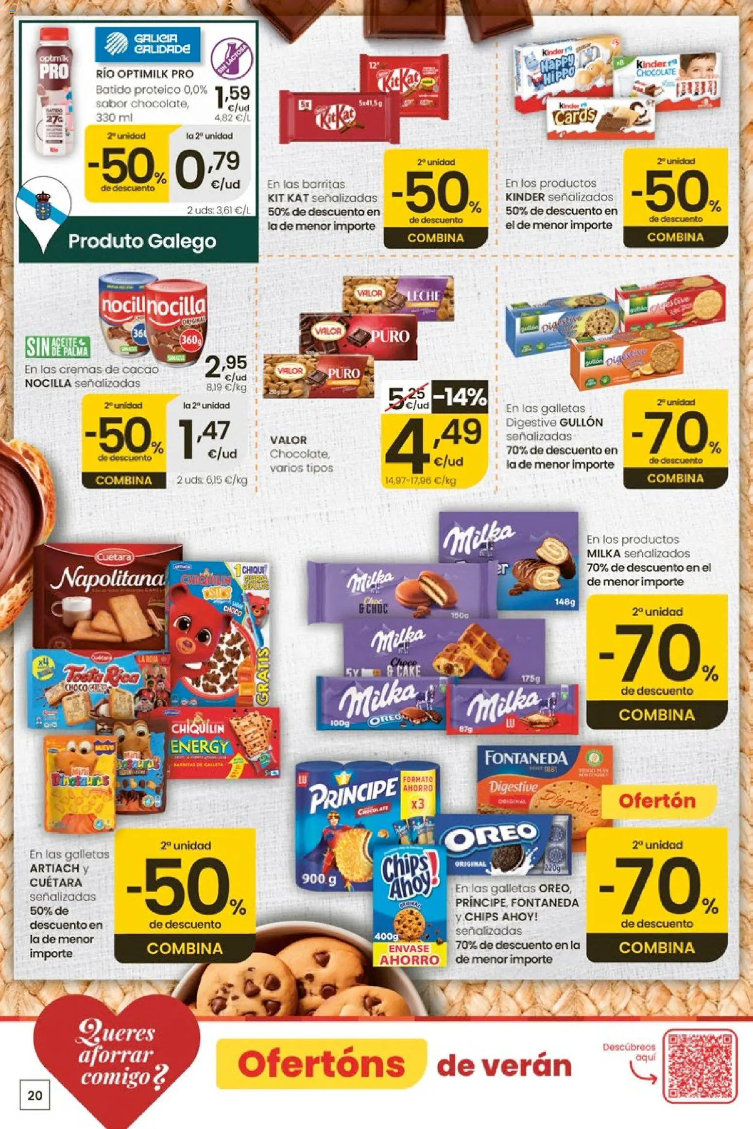 Eroski Ofertóns de verán │ válido desde el 28.05.2026 | Página: 20 | Productos: Chocolate, Galletas, Φρυγανιές σικάλεως