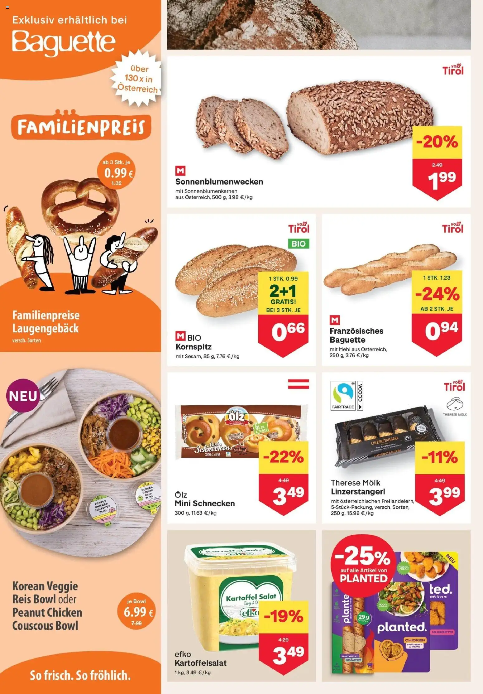 MPREIS Pfunds von 10.09.2026 - Aktuelle Angebote | Seite: 4 | Produkte: Salat, Baguette, Mehl, Creme