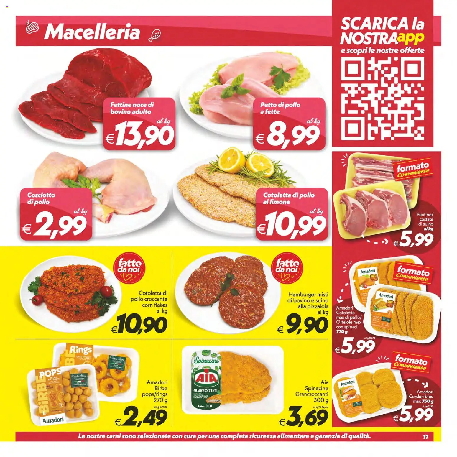 Volantino SuperConveniente del 23/07/2026 | Pagina: 11 | Prodotti: Petto di Pollo, Suino, Limone, Spinaci