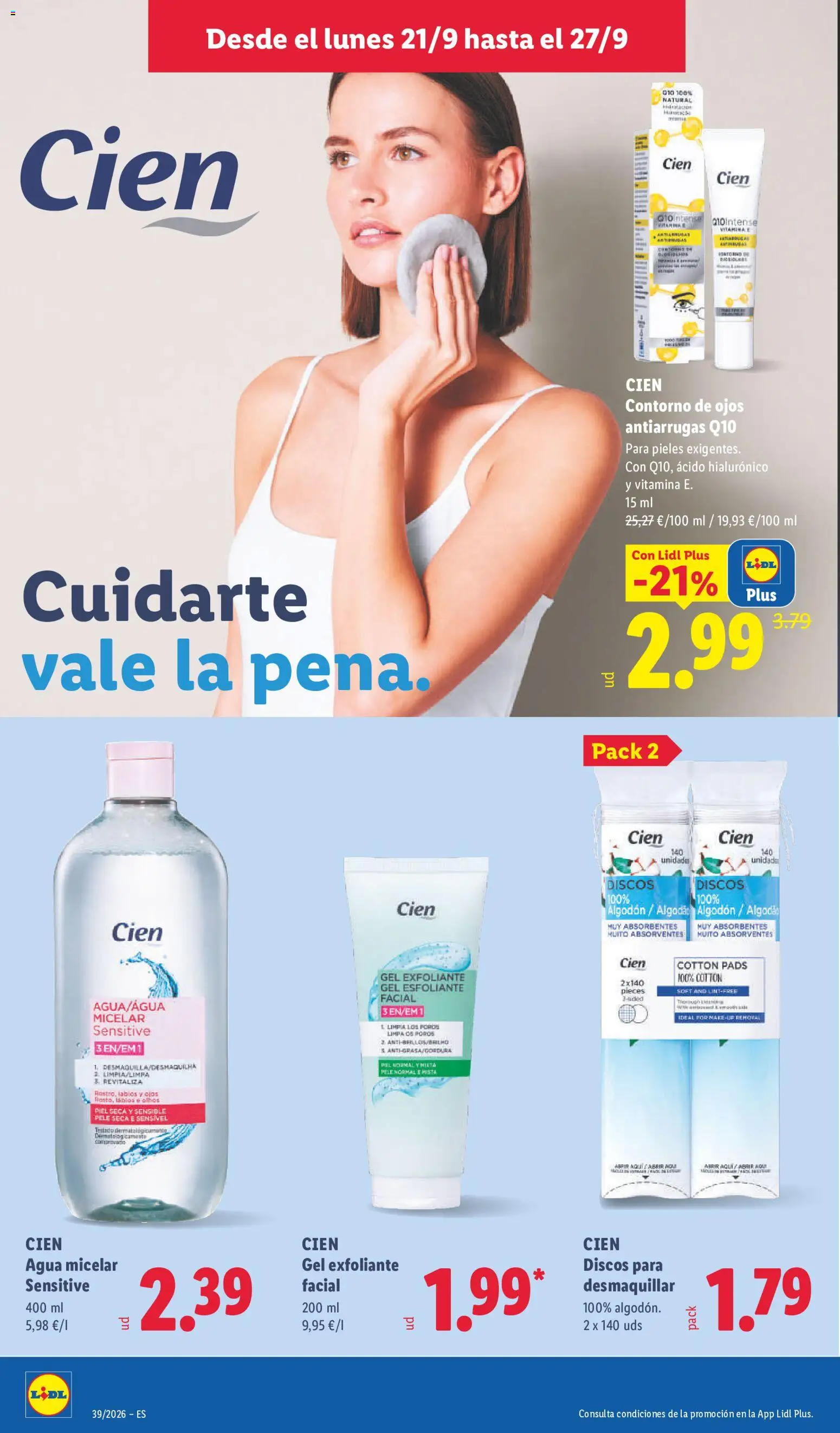 Lidl folleto │ válido desde el 21/09/2026 | Página: 26 | Productos: Agua micelar, Gel exfoliante, Exfoliante, Agua