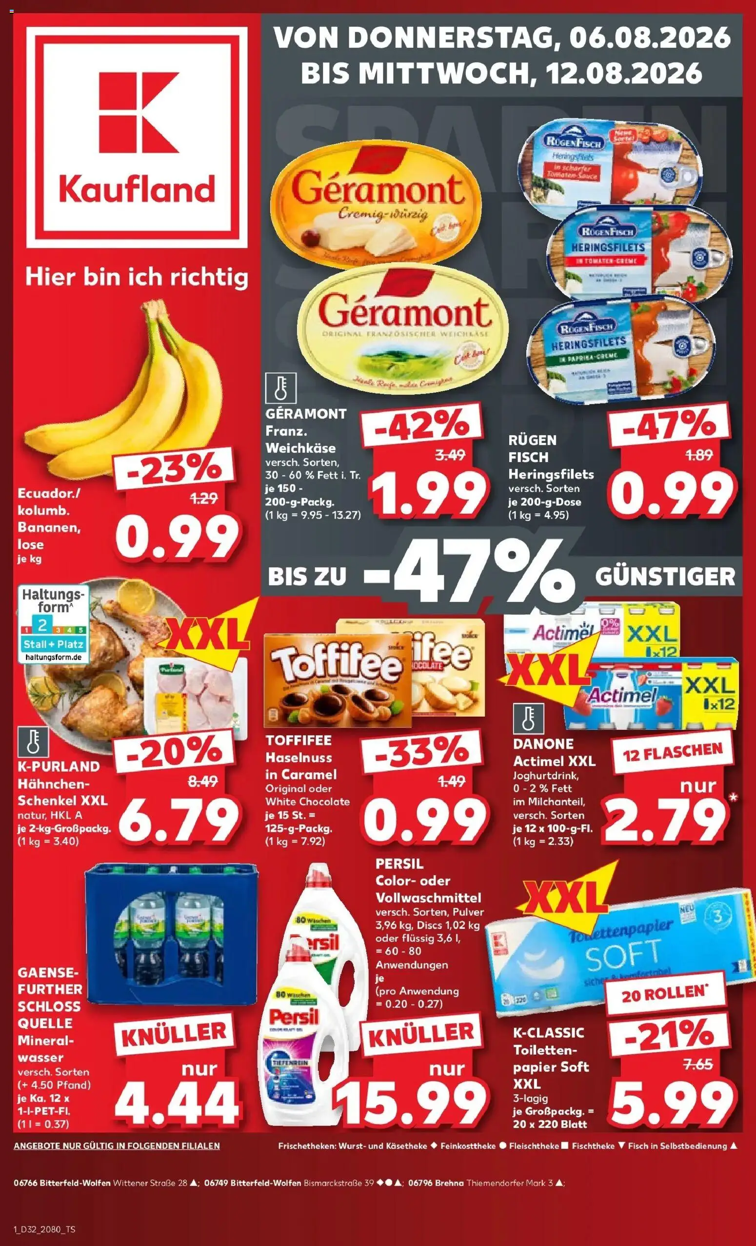 Prospekt Kaufland ab 06.08.2026 » Angebote Online zum Blättern | Seite: 1 | Produkte: Geramont, Hahnchen, Wurst, Toffifee