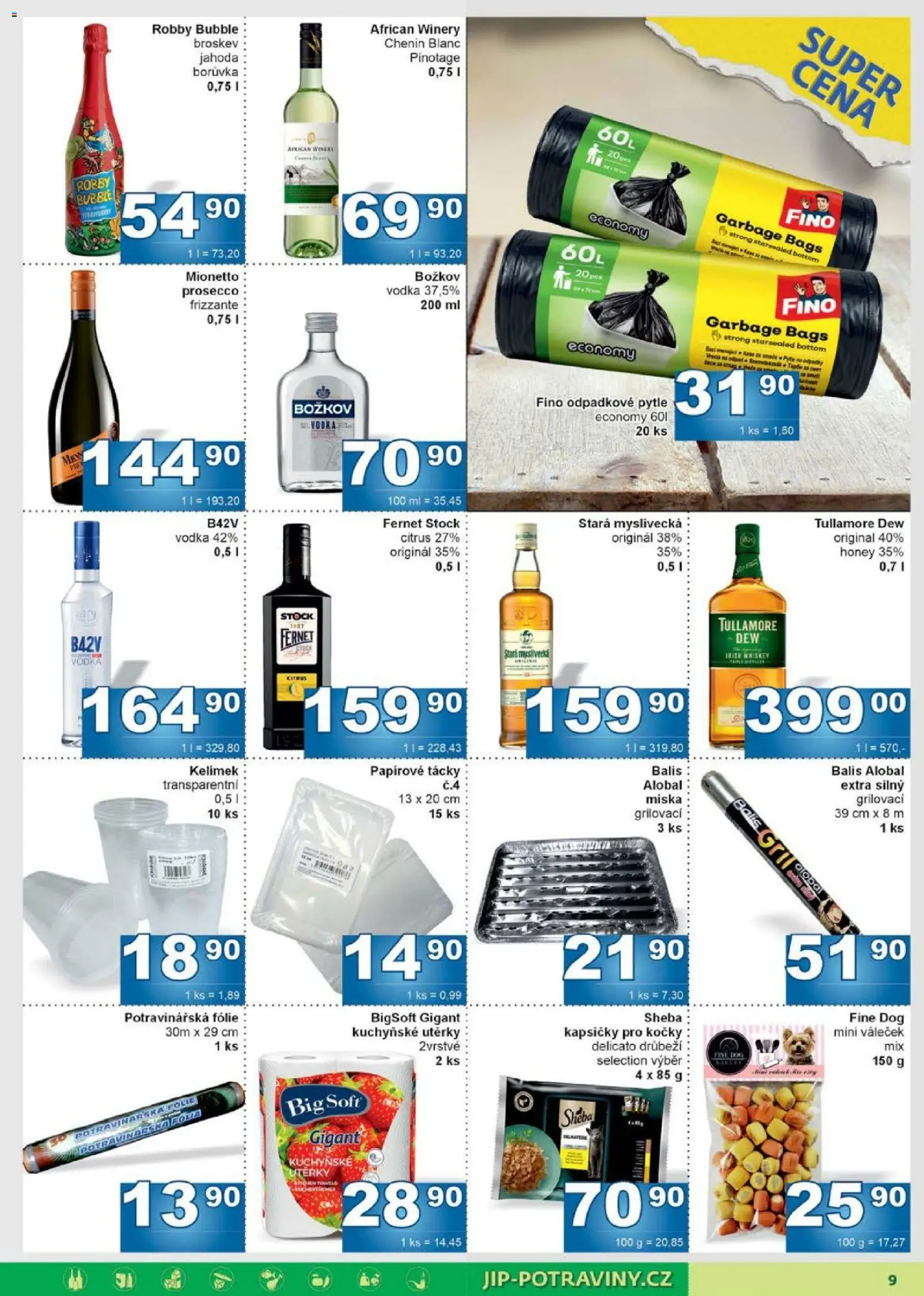 Jip leták od 20.05.2026 | Strana: 9 | Produkty: Frizzante, Vodka, Stará myslivecká, Alobal