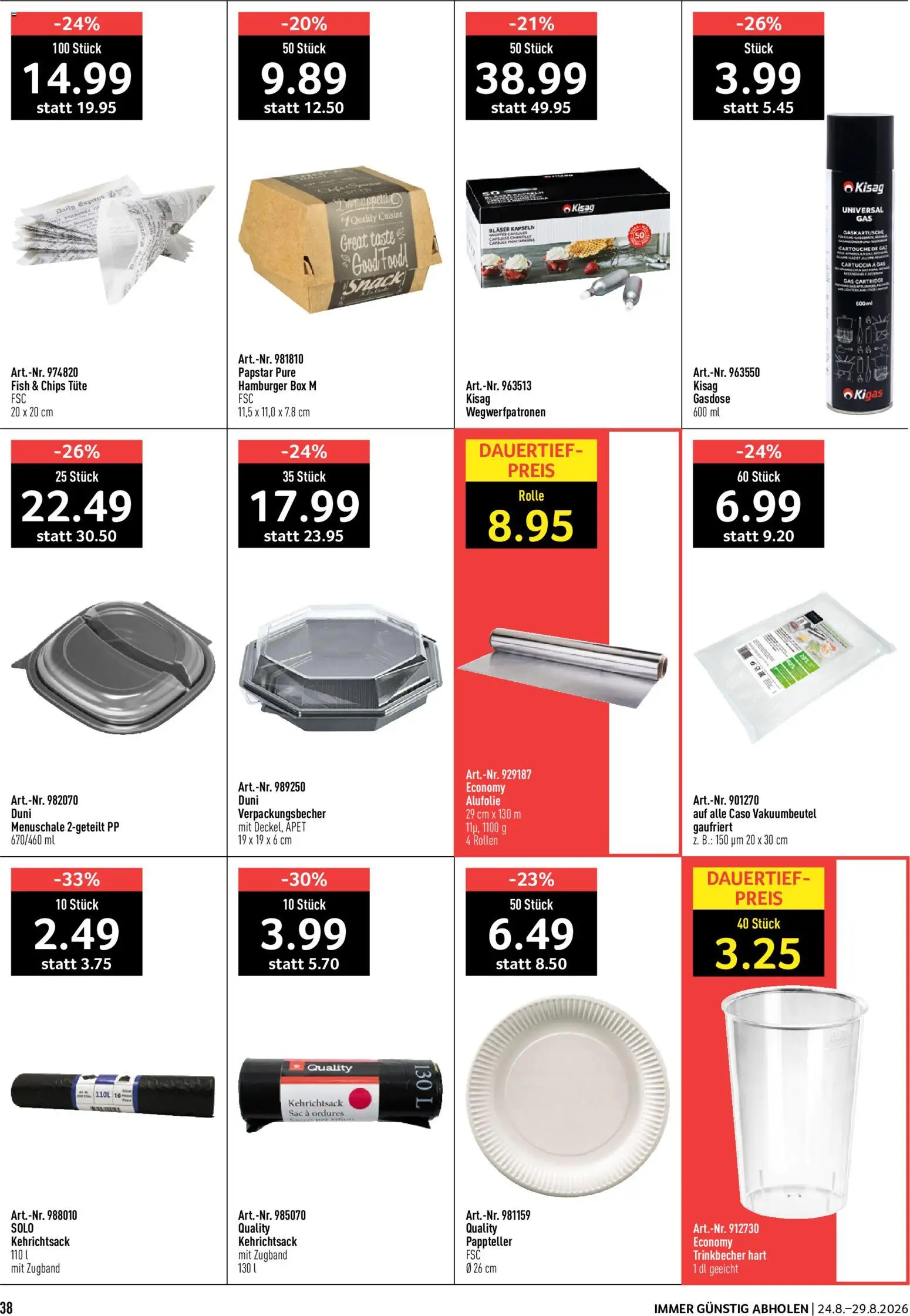 Prodega aktionen – gültig ab 24.08.2026 | Seite: 38 | Produkte: Box, Chips