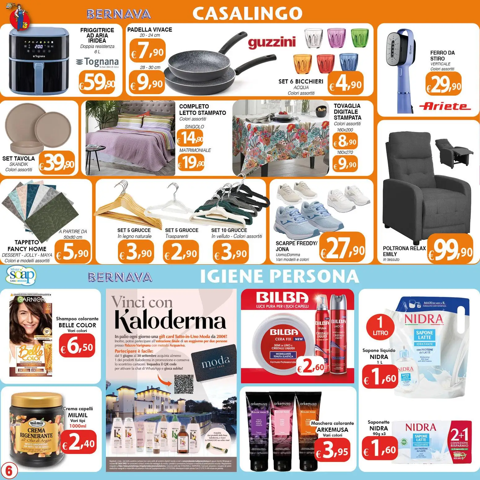 Volantino Bernava del 13/08/2026 | Pagina: 6 | Prodotti: Crema, Ammorbidente, Letto, Poltrona