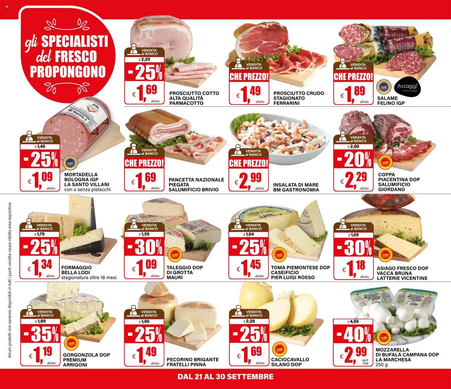Volantino Il Gigante del 21/09/2026 | Pagina: 8 | Prodotti: Pancetta, Formaggio, Prosciutto, Mortadella