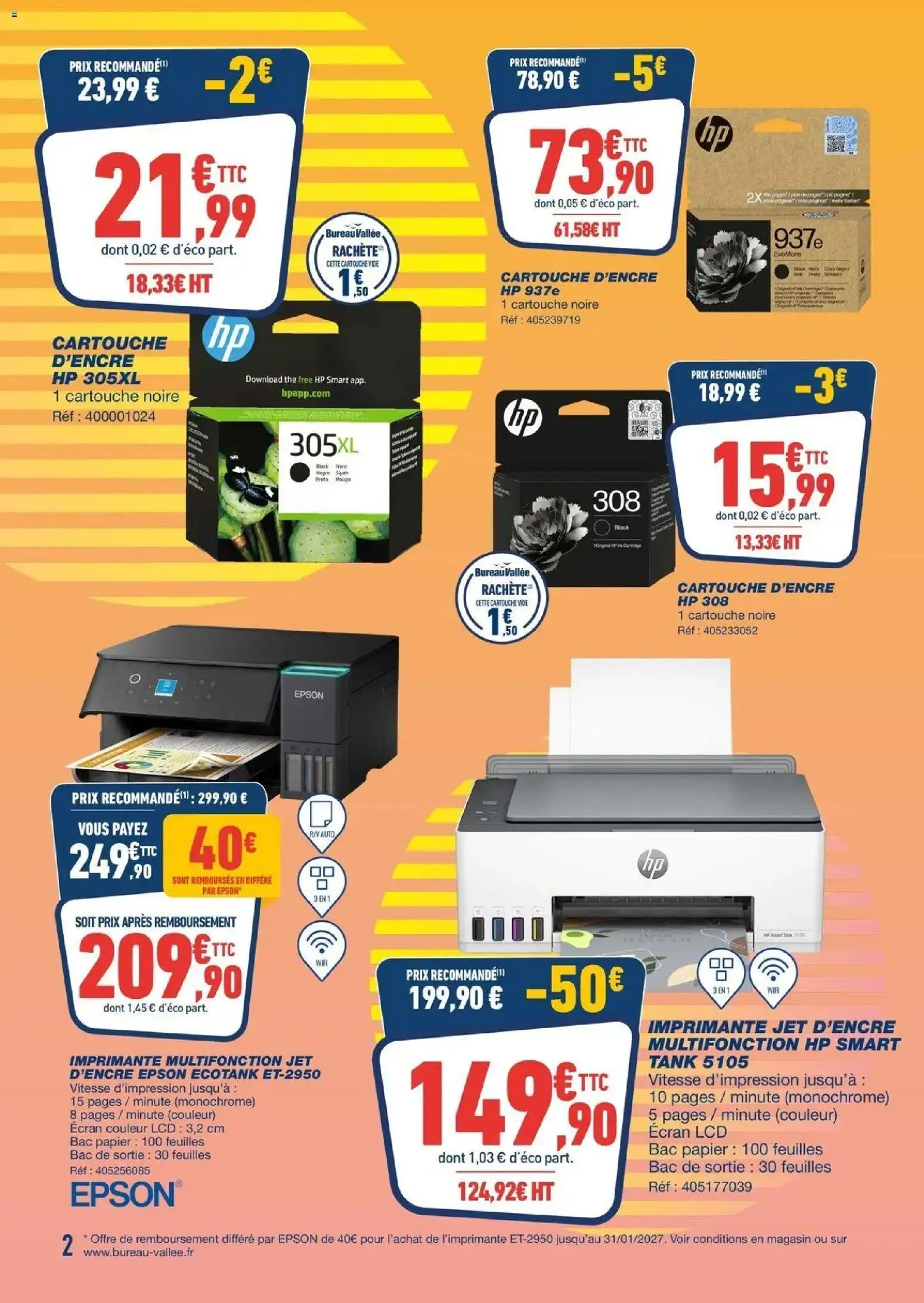 Bureau Vallée - Des prix bas qui en jettent à partir du 28/09/2026 - promo en ligne | Page: 2 | Produits: Imprimante, Epson, Cartouche, Thé