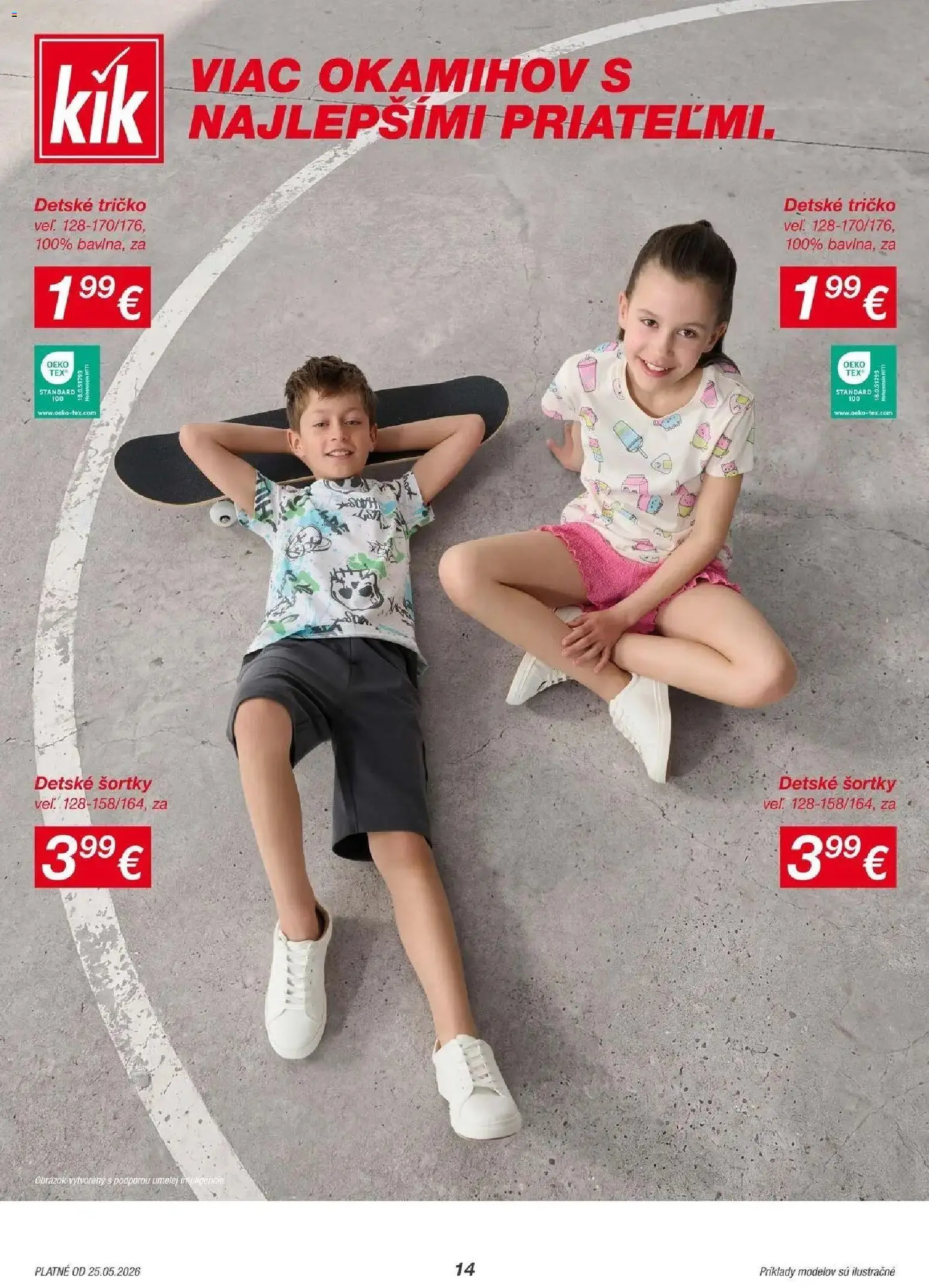 Nové Kik akcie – leták je platný od 25.05.2026 | Strana: 14 | Produkty: Tričko