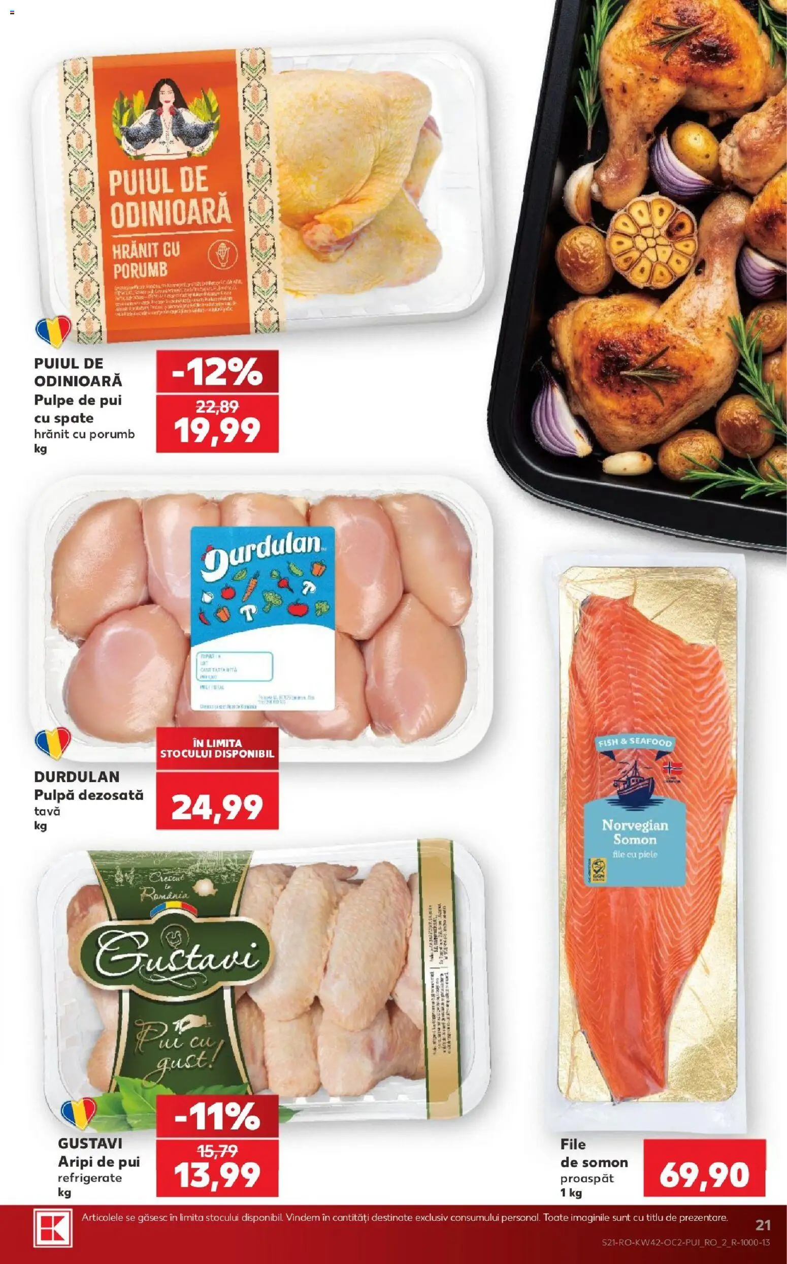 Noul catalog Kaufland – valabil de la 14.10.2026 | Pagină: 21 | Produse: Tava, Pui, Somon, Porumb