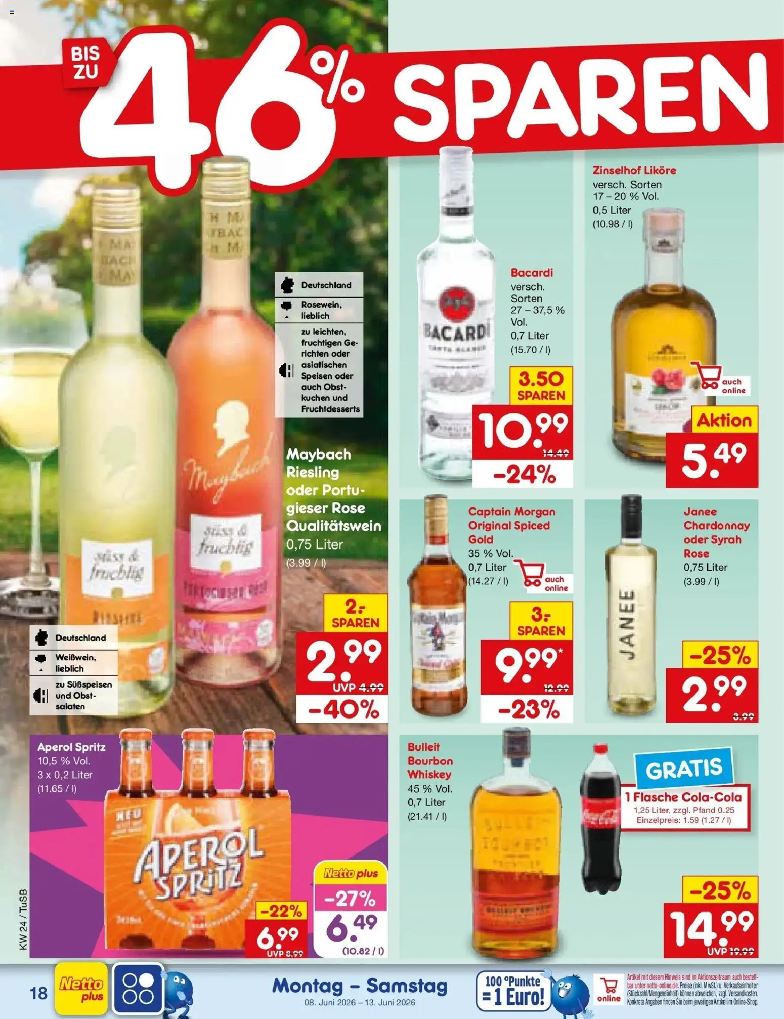 Netto Marken-Discount Prospekt Lahr-Langenwinkel – gültig ab 08.06.2026 | Seite: 30 | Produkte: Obst, Captain morgan, Aperol, Bourbon