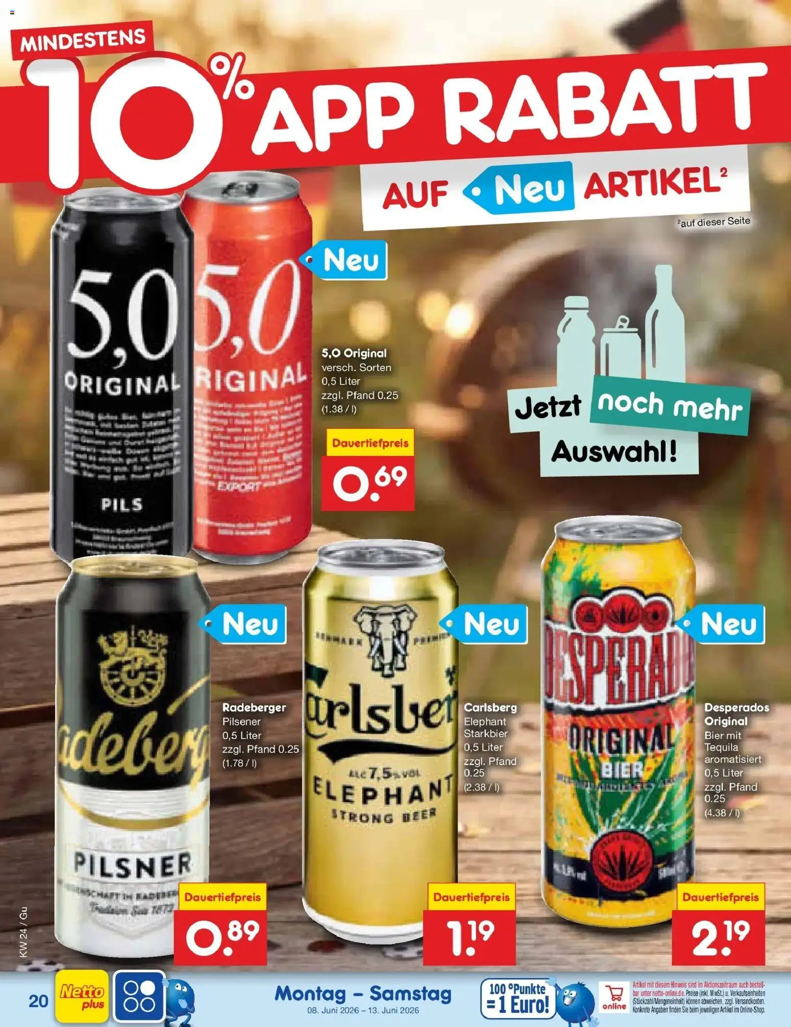 Netto Marken-Discount Prospekt Augustusburg – gültig ab 08.06.2026 | Seite: 32 | Produkte: Carlsberg, Bier, Tequila, Desperados