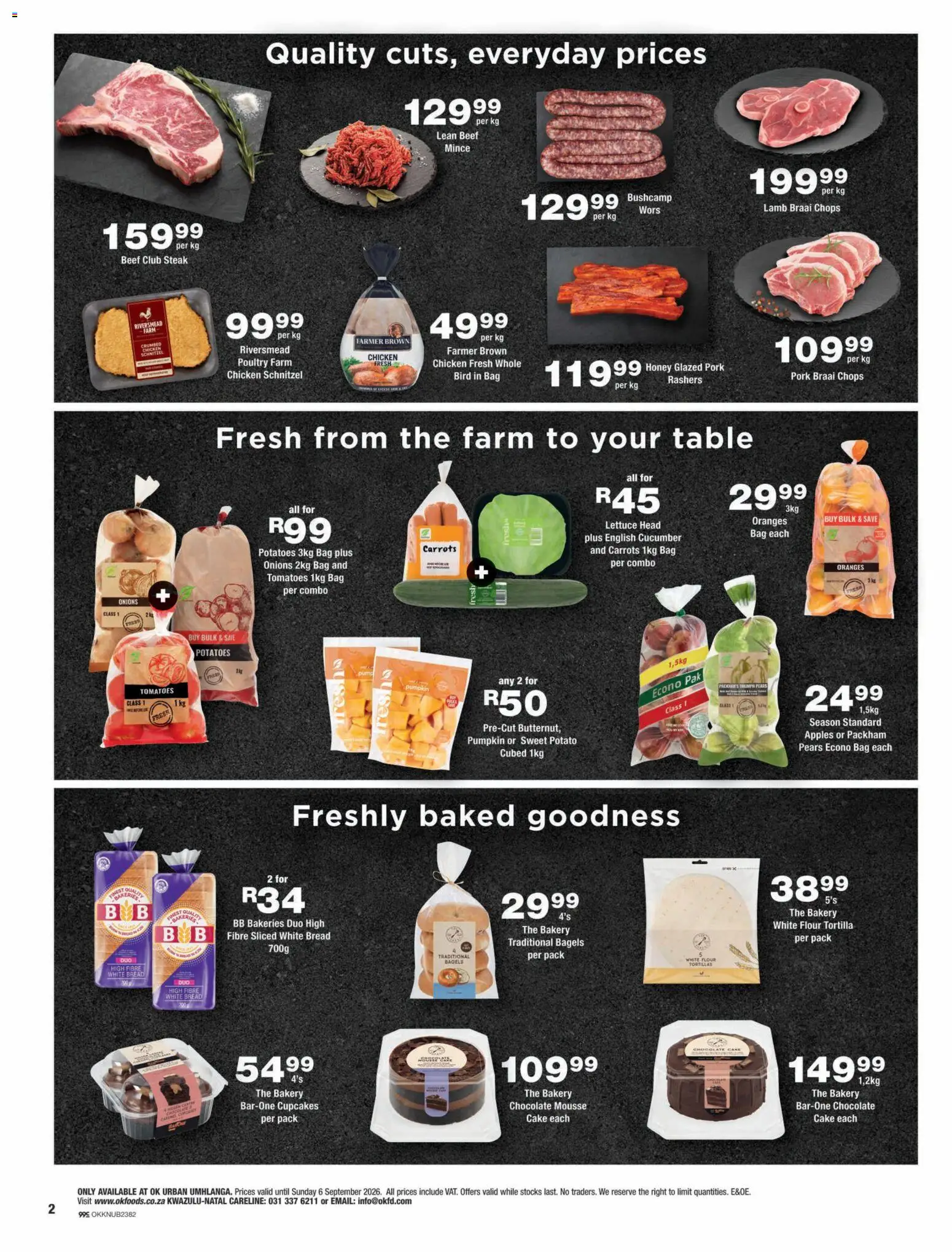 New OK Foods catalogue – valid from 25/08/2026 | Page: 2 | Products: Steak, Poultry, Apples, Tomatoes