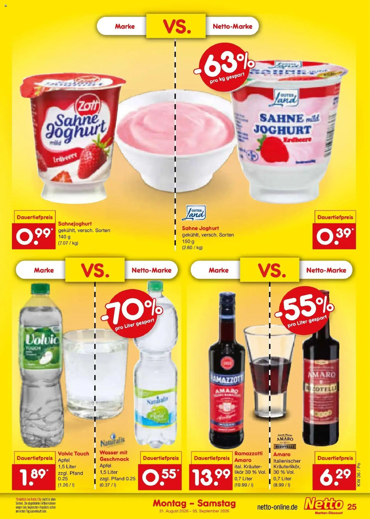 Netto Marken-Discount Prospekt Selb (ab 31.08.2026) » Angebote | Seite: 35 | Produkte: Likör, Äpfel, Volvic, Ramazzotti
