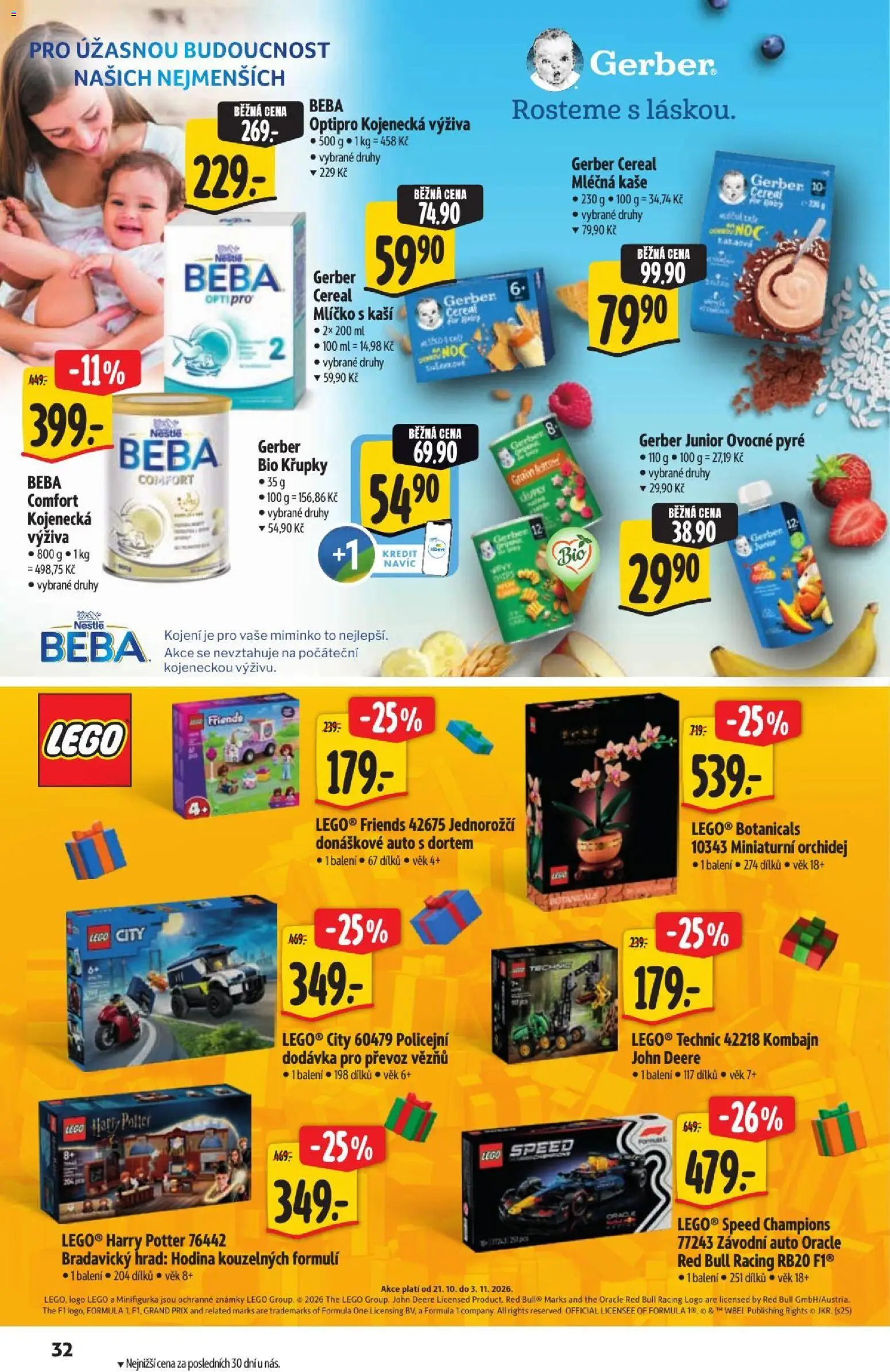 Albert leták - Hypermarket - Nabídka ve značkové kvalitě od 21.10.2026 | Strana: 32 | Produkty: Mléčná kaše, Známky, Beba, Kaše