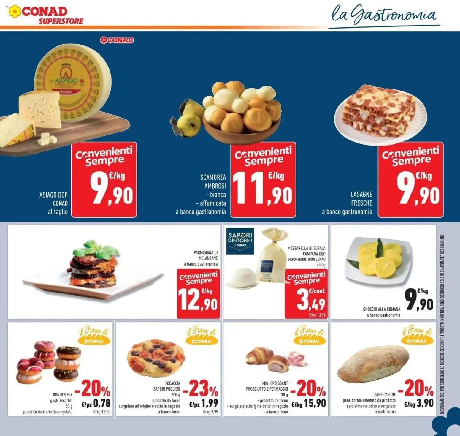 Volantino Conad del 07/10/2026 | Pagina: 23 | Prodotti: Pane, Prosciutto, Mozzarella di bufala, Il forno