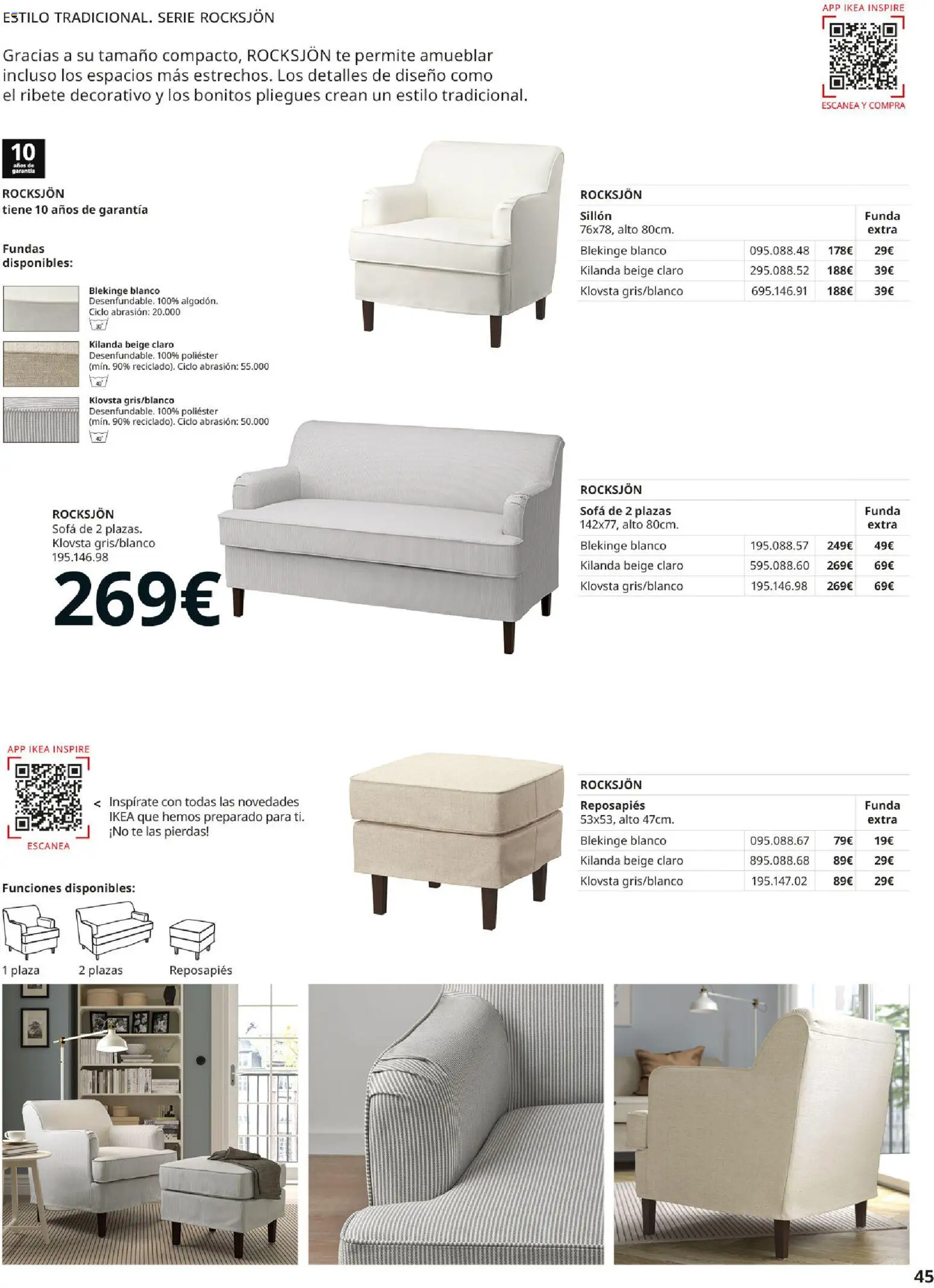 Catálogo IKEA Sofás │ válido desde el 07.05.2026 | Página: 45 | Productos: Reposapiés, Té, Funda, Sillón