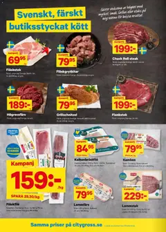 City Gross erbjudanden - Förhandsvisning av reklamblad från butik City Gross aktuell från 07/09/2026 | Sida: 2 | Produkter: Fläskfilé, Fläskstek, Kött, Flankstek