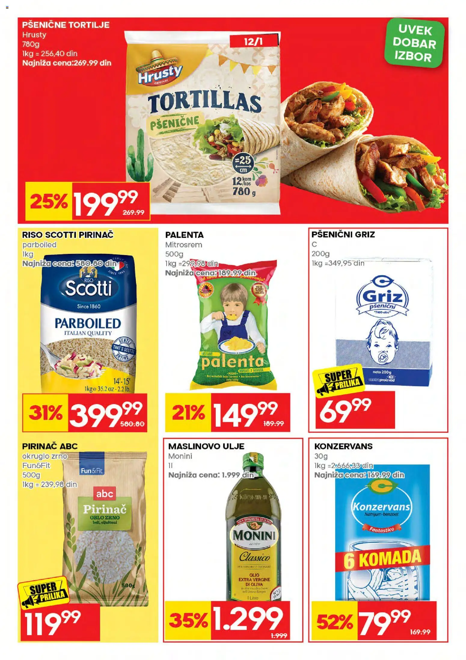 Mercator katalog - važi od 06.08.2026 | Strana: 39 | Proizvode: Palenta, Ulje, Pšenični griz, Maslinovo ulje