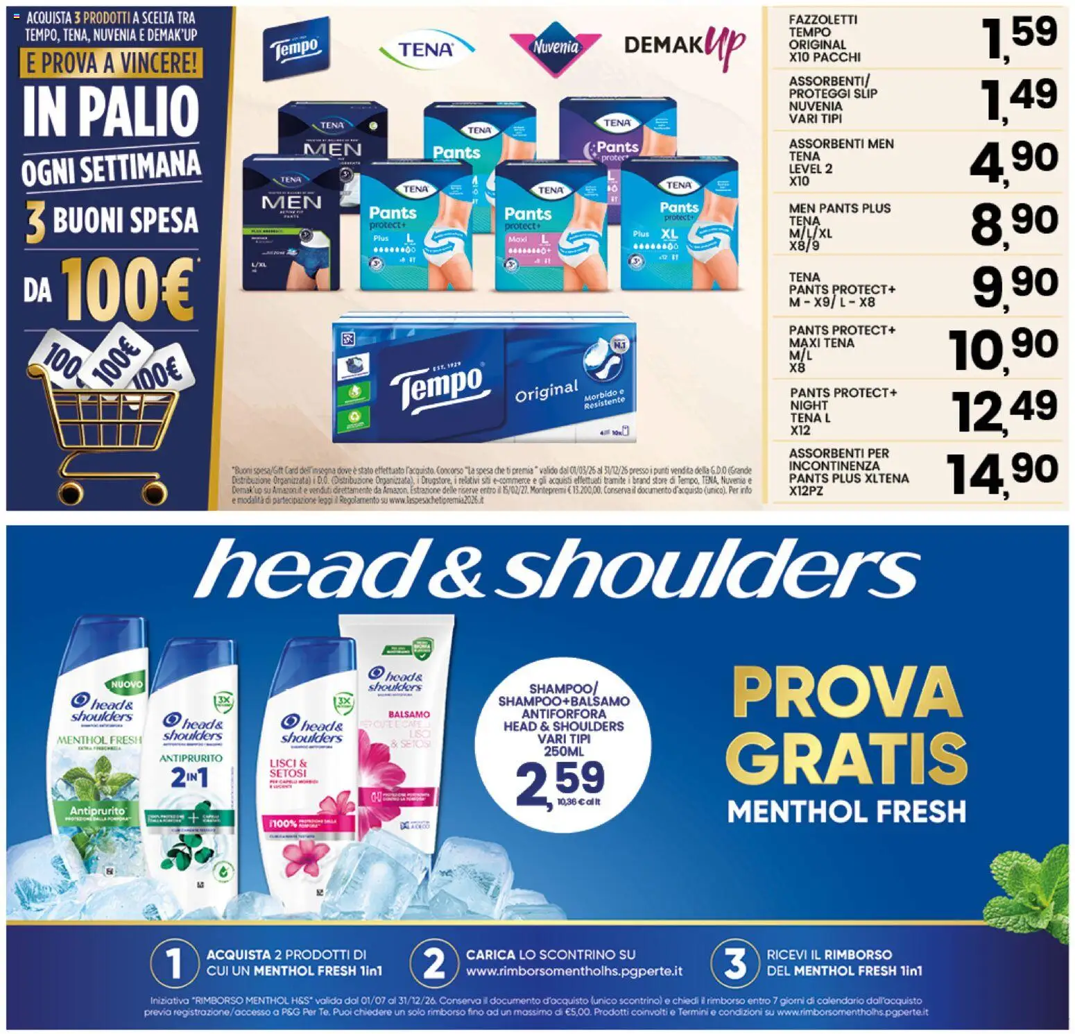 Volantino Interspar del 21/09/2026 | Pagina: 30 | Prodotti: Head & Shoulders, Proteggi slip, Fazzoletti, Assorbenti