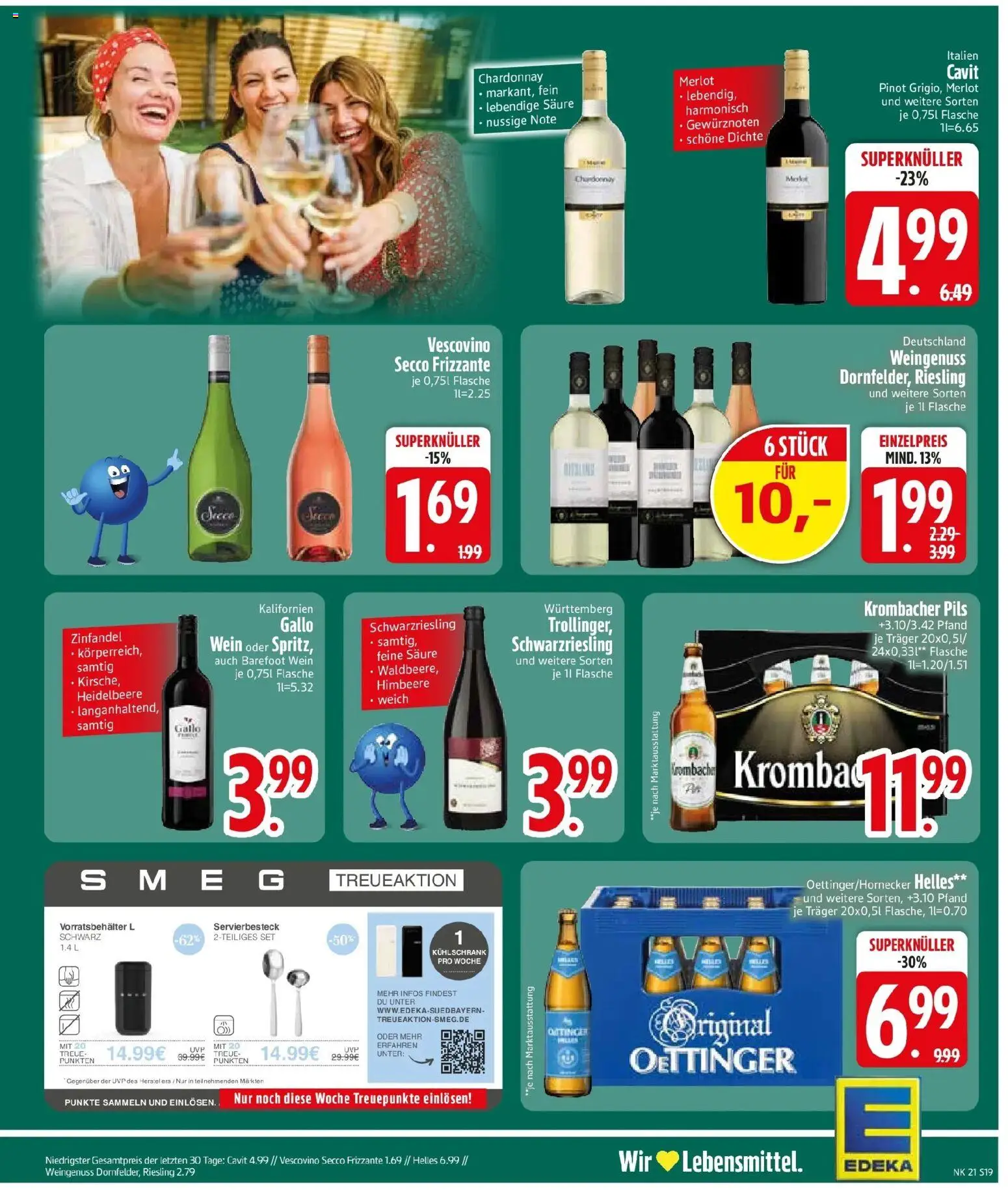 Edeka prospekt Murnau – gültig ab 17.05.2026 | Seite: 22 | Produkte: Merlot, Kühlschrank, Krombacher, Himbeere
