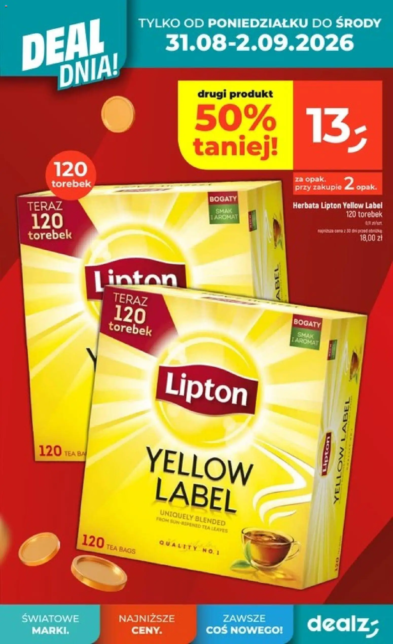Dealz gazetka - Deal dnia od 27.08.2026 | Strona: 5 | Produkty: Herbata lipton, Herbata