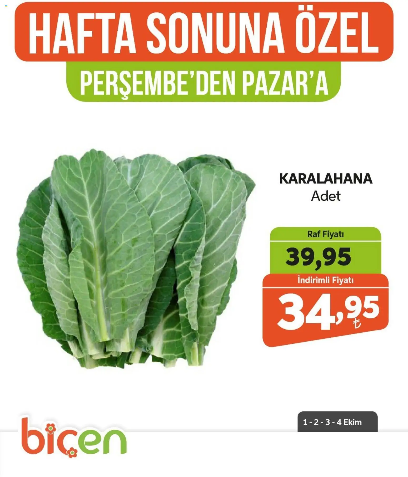 Biçen Market - Hafta Sonuna Özel - Sebze İndirimi - 01 Ekim 2026 tarihinden itibaren geçerlidir | Sayfa: 11 | Ürünler: Raf, Karalahana