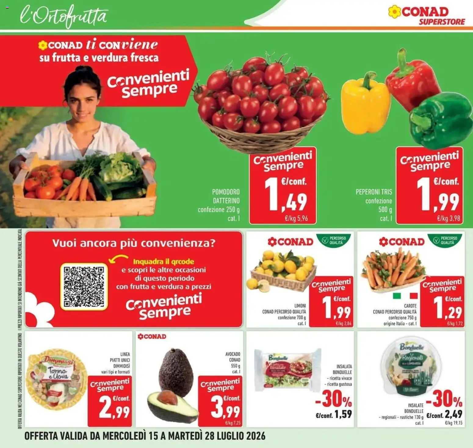 Volantino Conad del 14/07/2026 | Pagina: 10 | Prodotti: Peperoni, Avocado, Tonno, Limoni