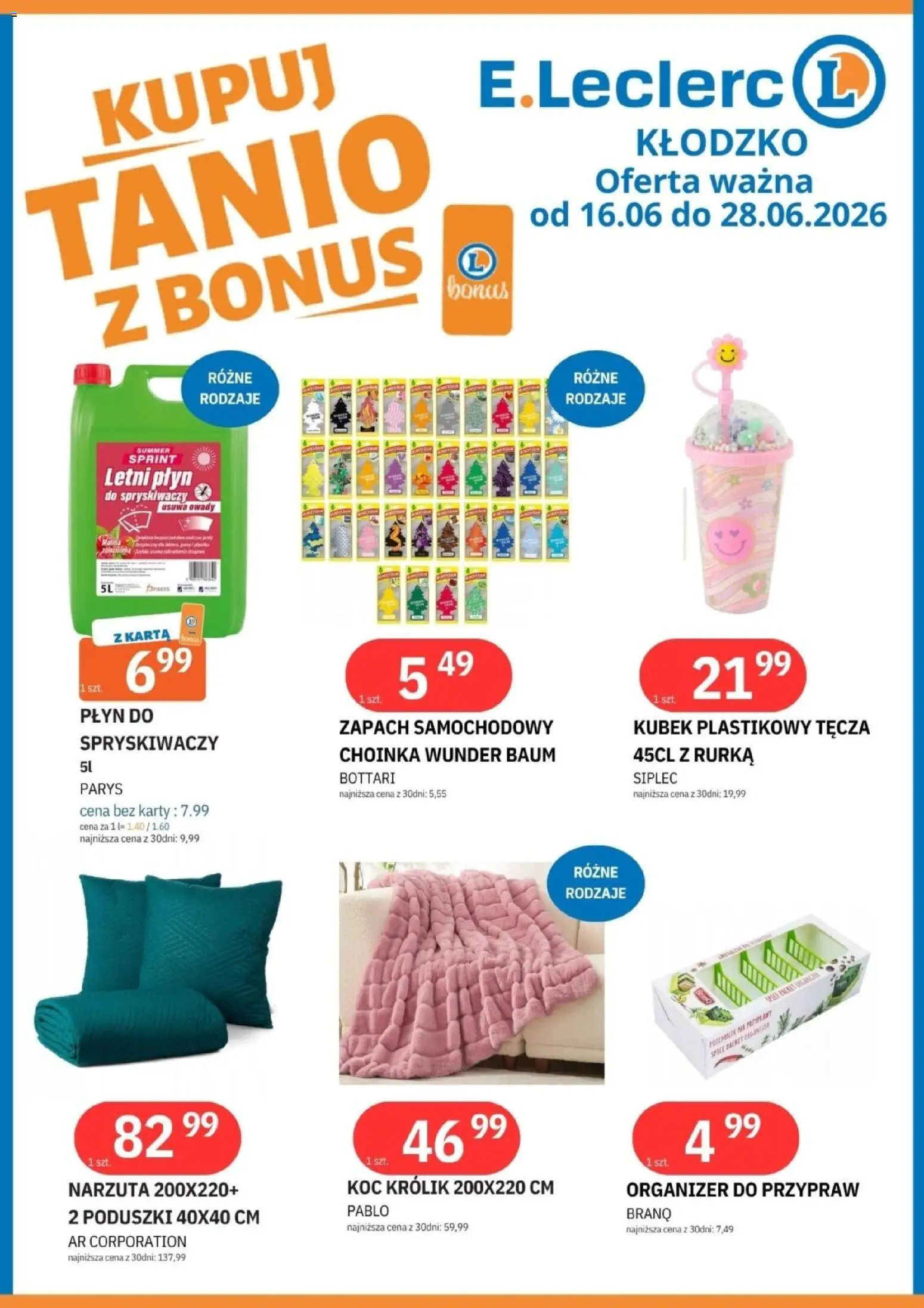 E.Leclerc gazetka - Kłodzko od 16.06.2026 | Strona: 9 | Produkty: Karta, Choinka, Płyn do spryskiwaczy, Zapach