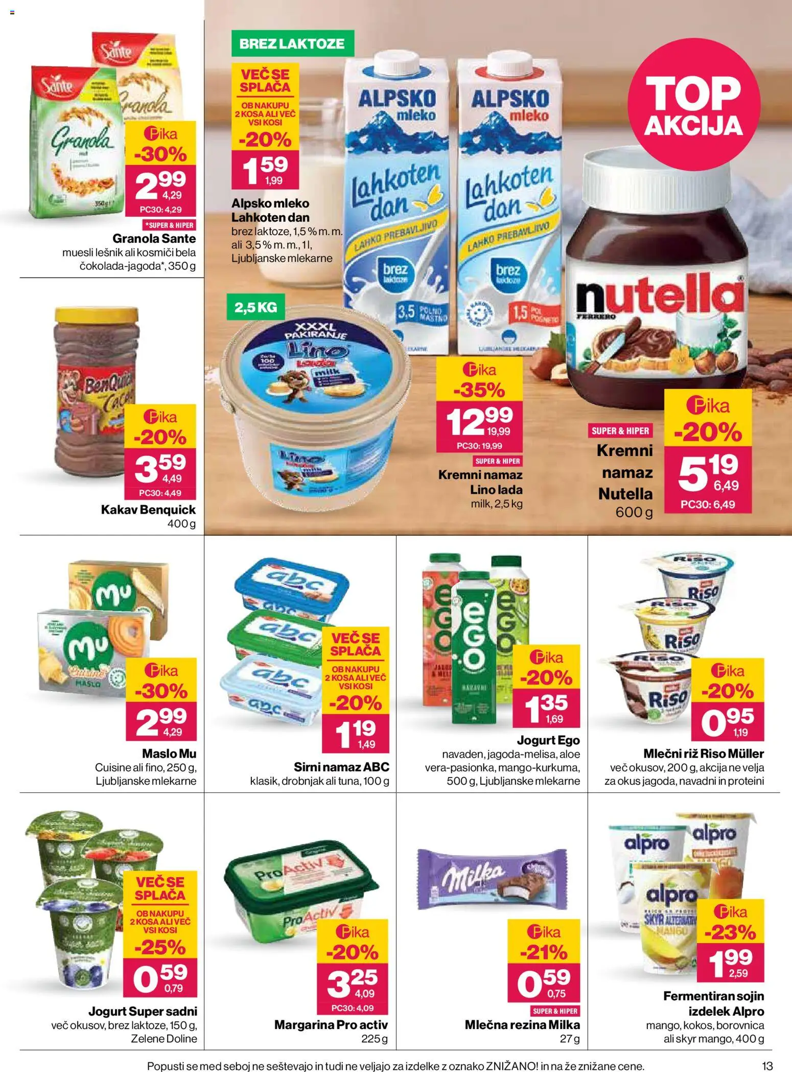 Novi Mercator katalog ponudbe – veljaven od 22.10.2026 | Stran: 13 | Izdelki: Mlečna rezina, Namaz, Kakav, Jogurt