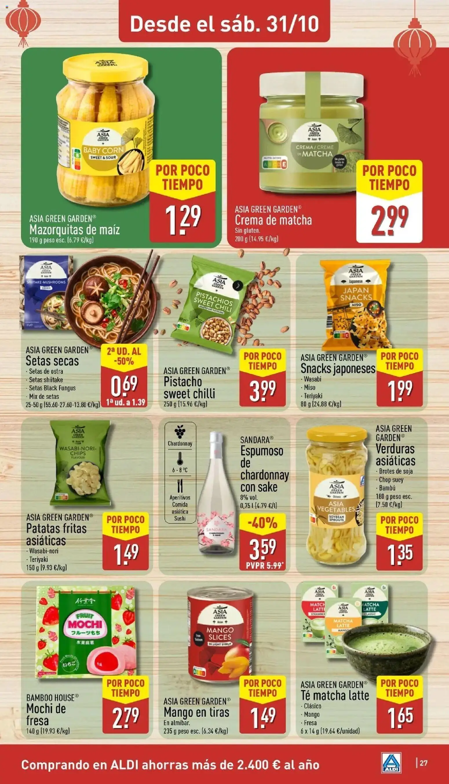 Aldi - Qué poco cuesta comprar bien │ válido desde el 26/10/2026 | Página: 27 | Productos: Setas Shiitake, Snacks, Setas secas, Pistachos