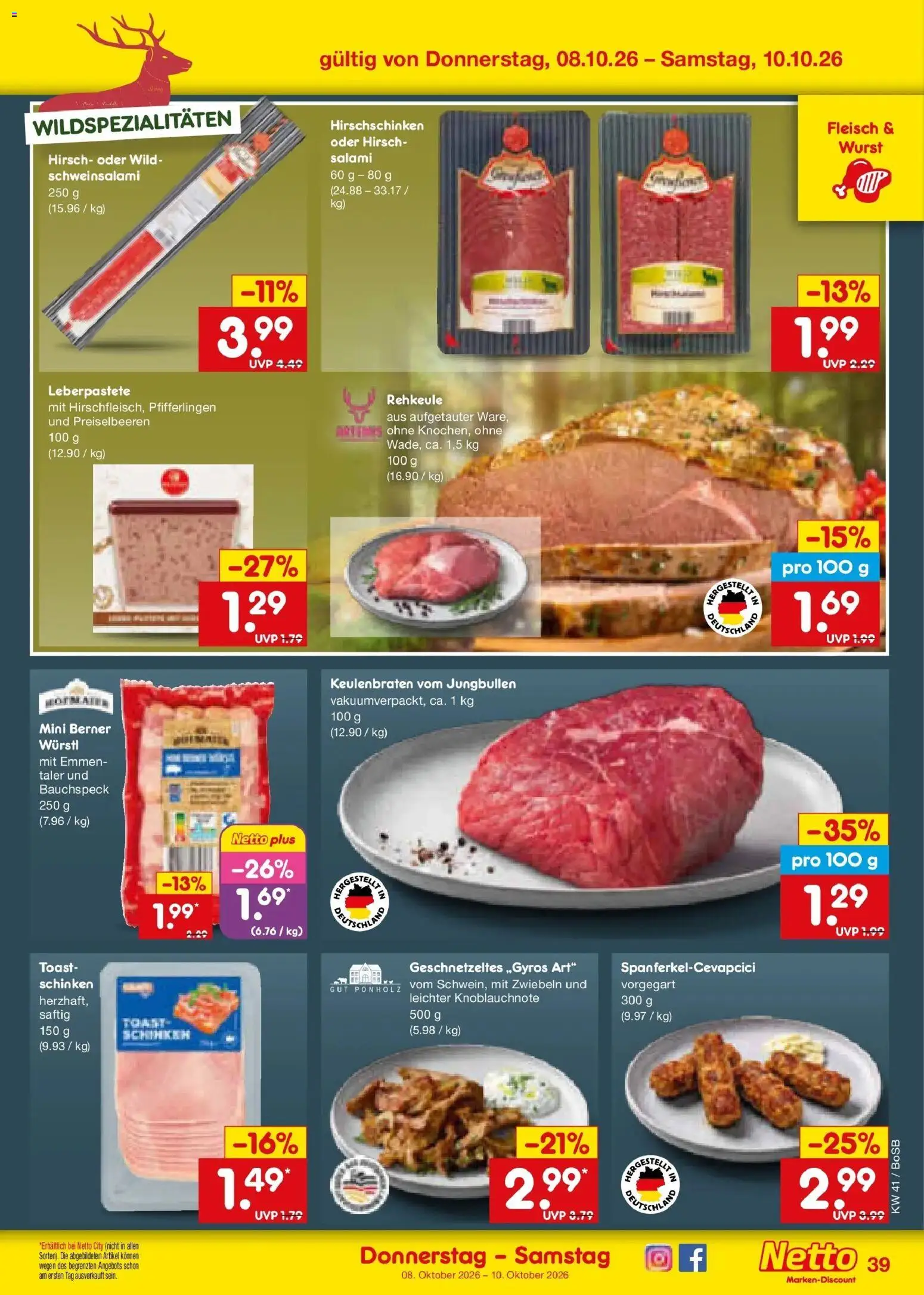 Netto Marken-Discount Prospekt Bochum – gültig ab 05.10.2026 | Seite: 49 | Produkte: Toast, Preiselbeeren, Zwiebeln, Fleisch