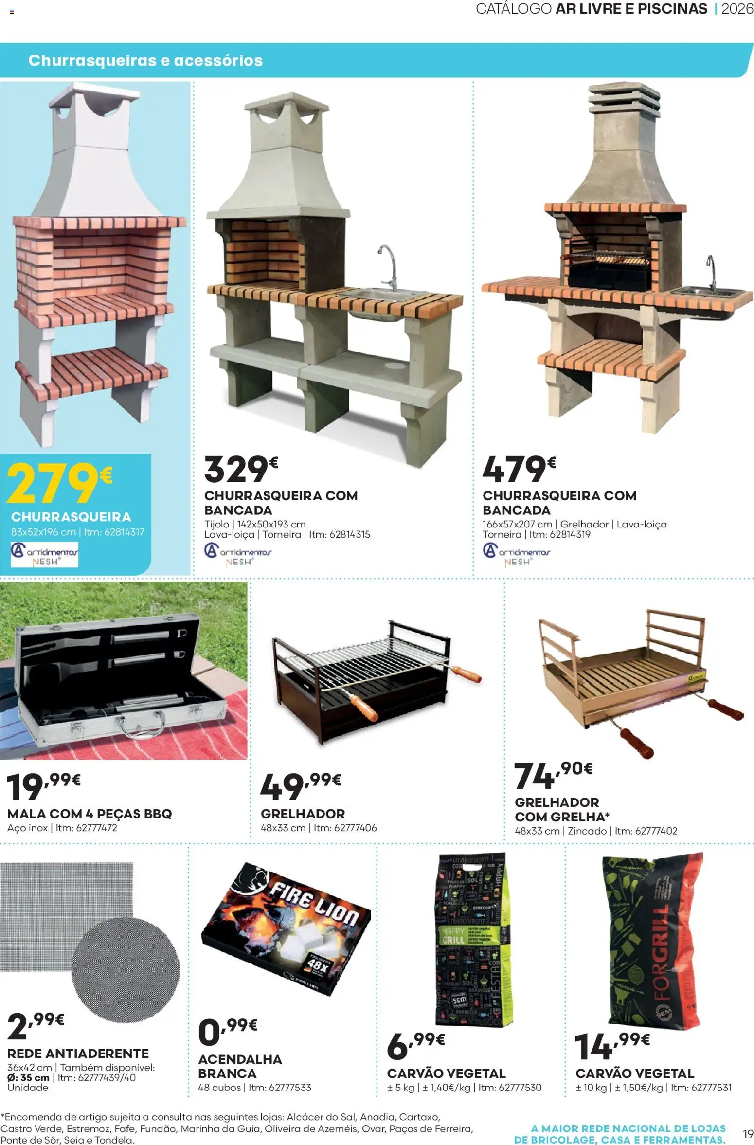 BricoMarché Catálogo Ar Livre e Piscinas - Vila do Conde │ válido de 14.05.2026 | Página: 19 | Produtos: Bancada, Piscinas, Torneira, Carvão vegetal