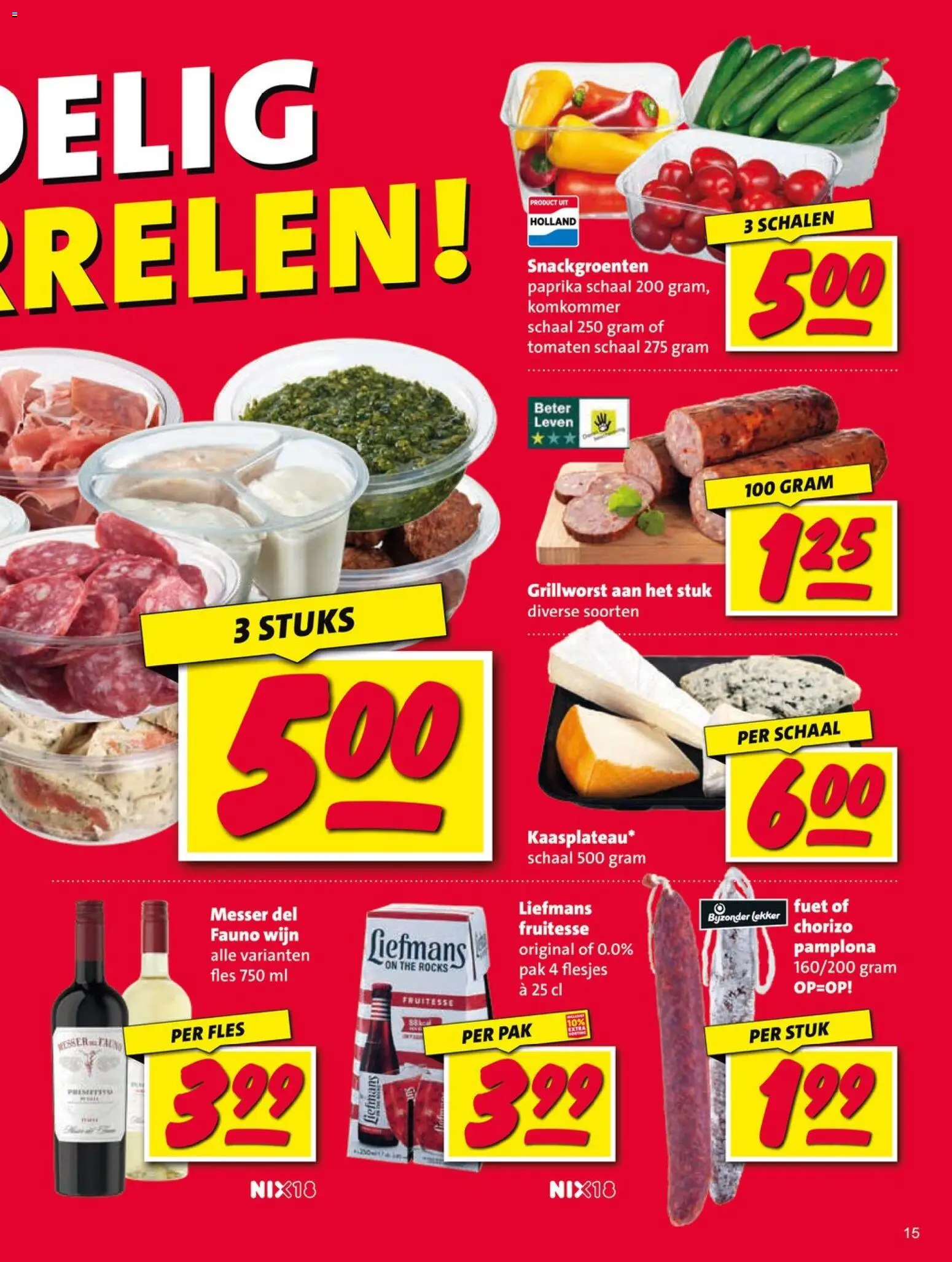 {H1} | Pagina: 15 | Producten: Komkommer, Wijn, Tomaten, Chorizo