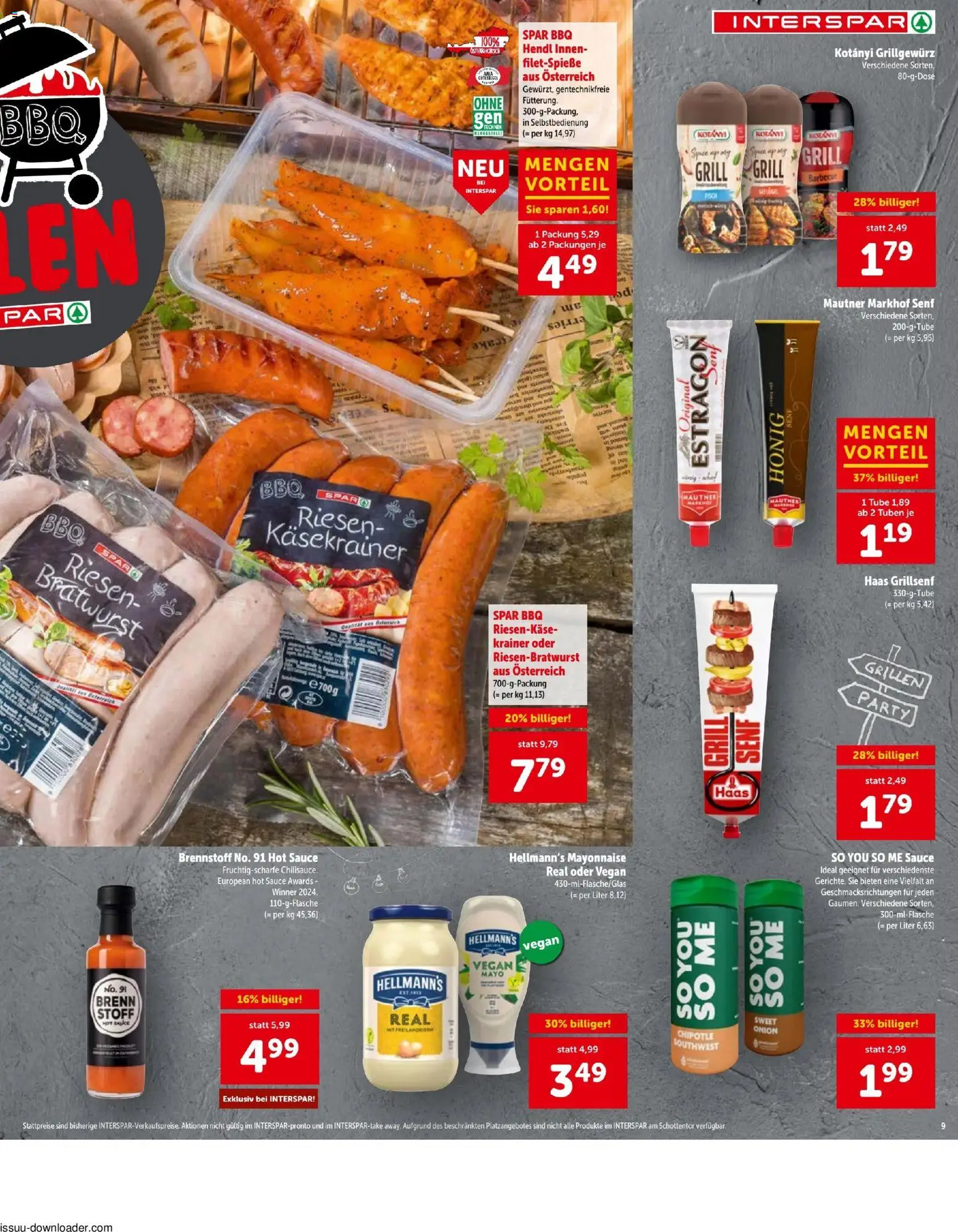 Interspar - Flugblatt gültig ab 07.05.2026 | Seite: 9 | Produkte: Mayonnaise, Grill, Fisch