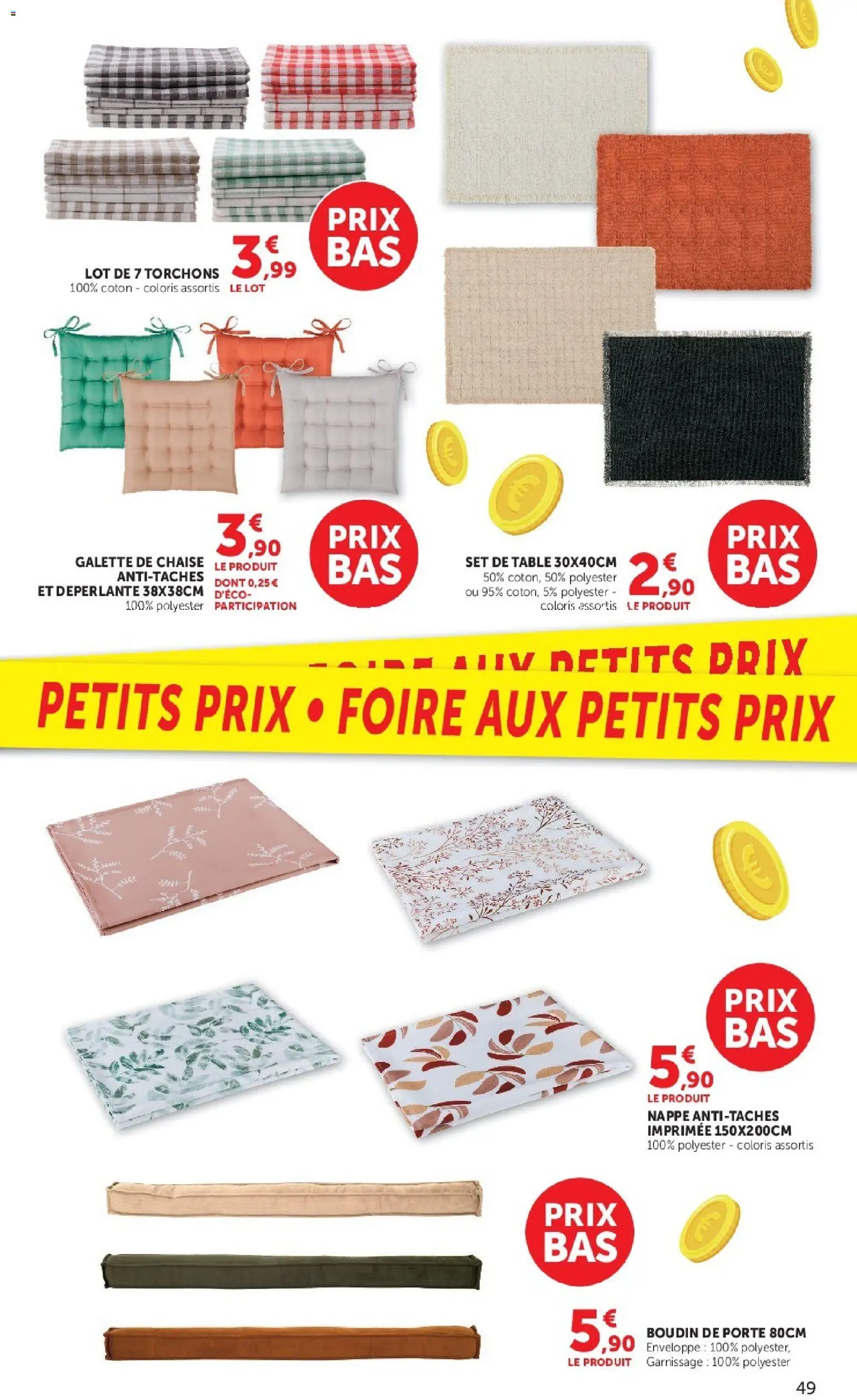 {H1} | Page: 49 | Produits: Enveloppe, Boudin de porte, Nappe, Galette de chaise