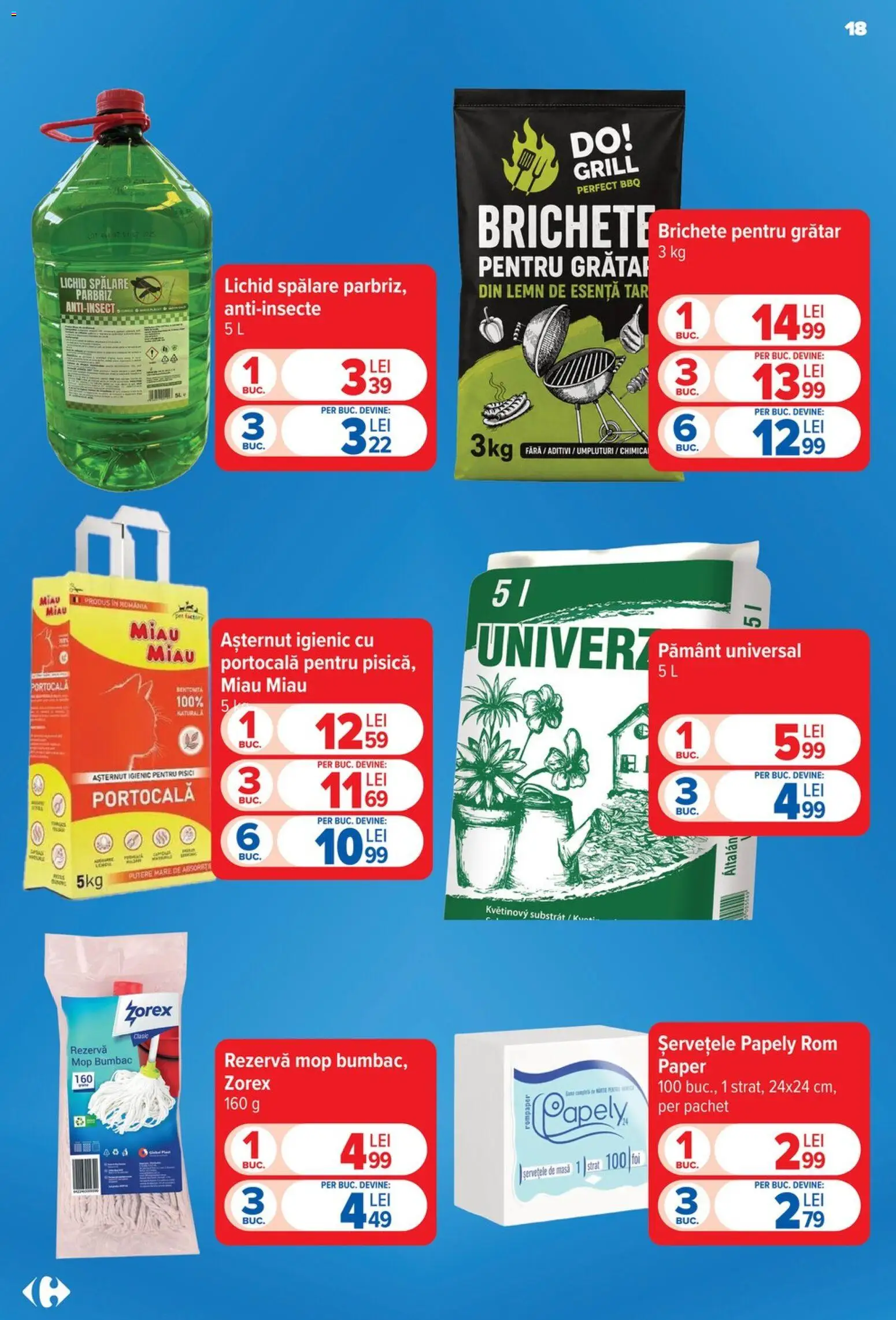 Noul catalog Carrefour – valabil de la 23.09.2026 | Pagină: 18 | Produse: Grill, Mop, Rom, Servetele de masa