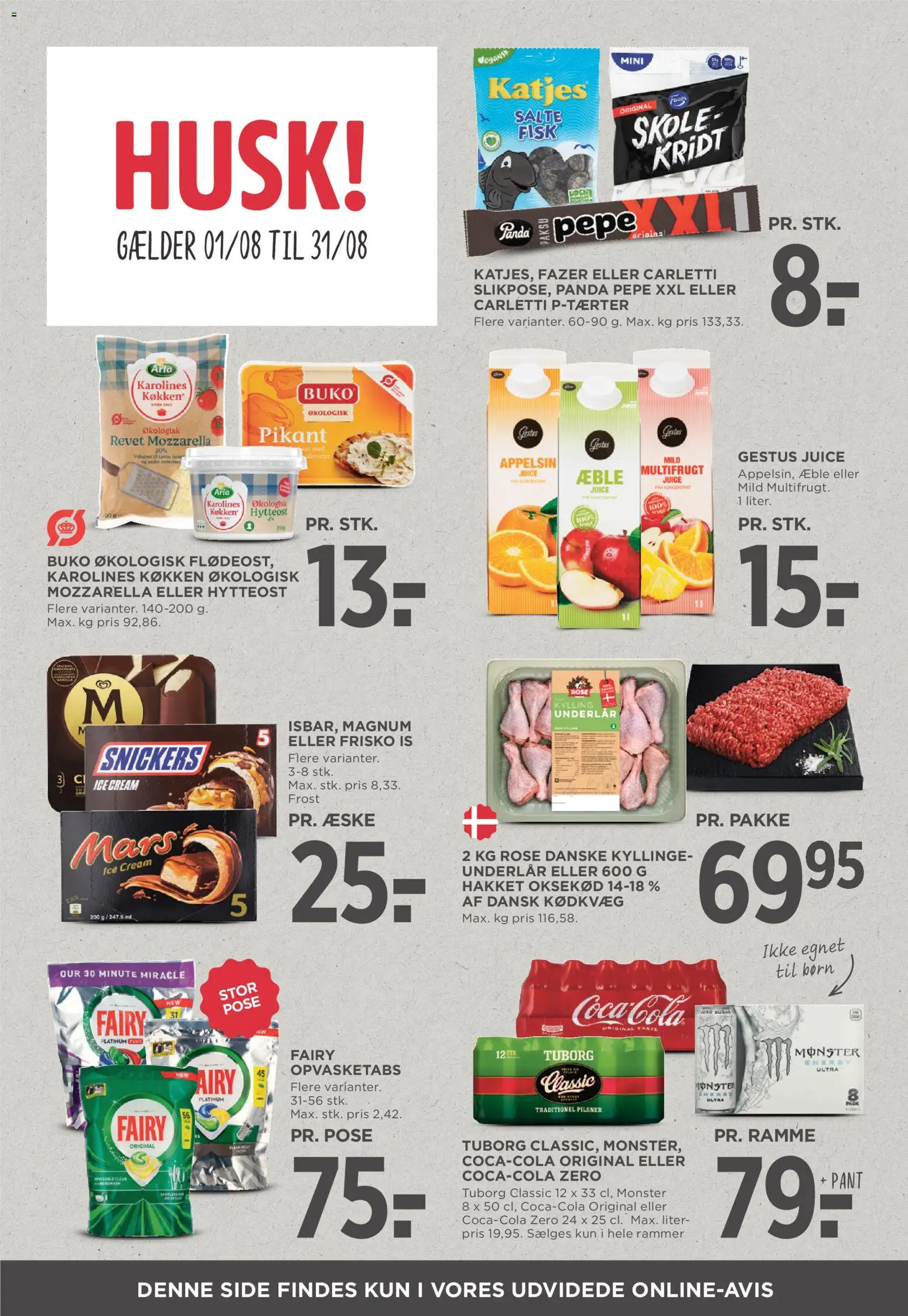 Meny tilbudsavis – gyldig fra 14/08/2026 | Side: 14 | Produkter: Fisk, Coca Cola, Cola, Mozzarella